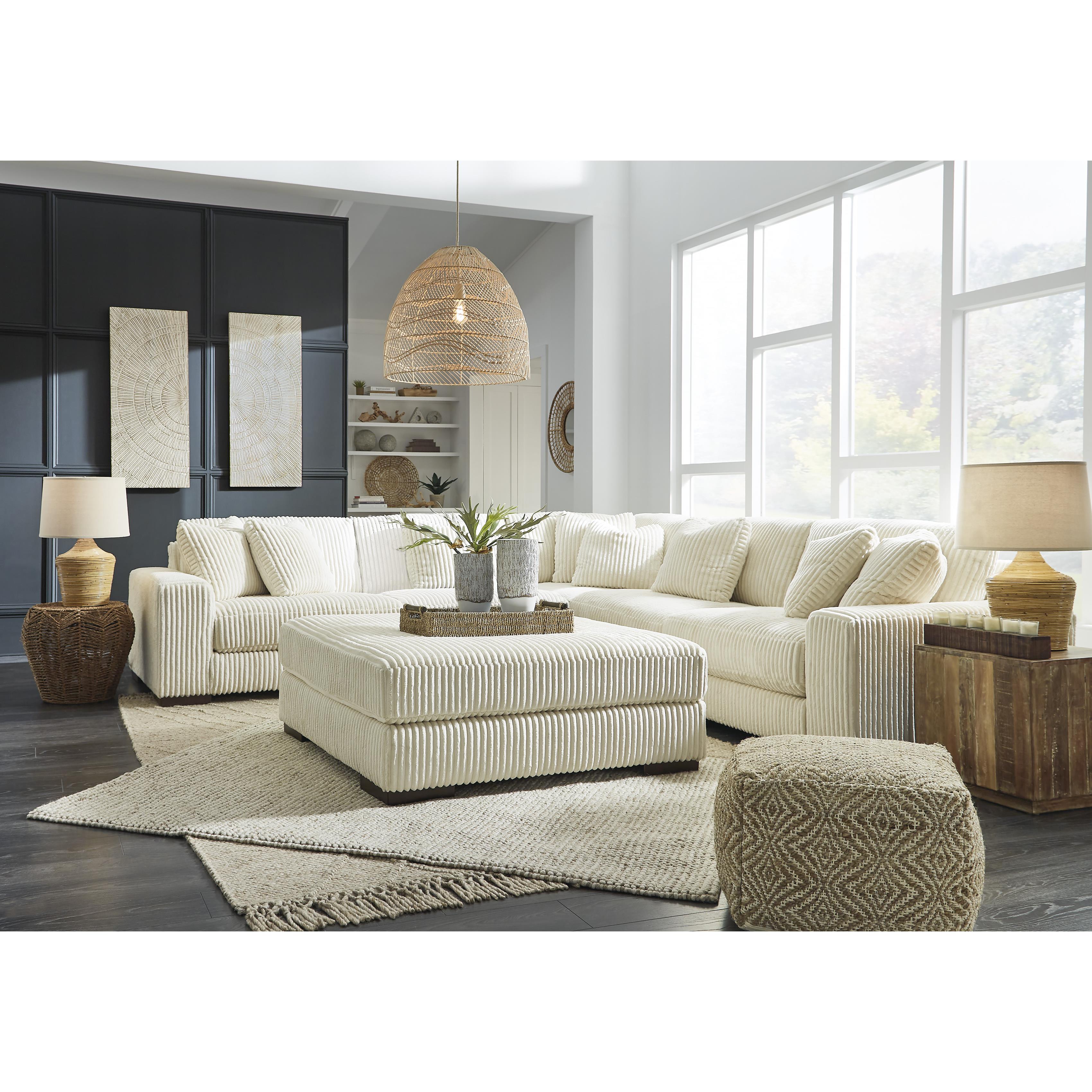  Manufacturer Color_Ivory --  Signature Design by Ashley Lindyn Fabric 5 pc Sectional IMAGE 9