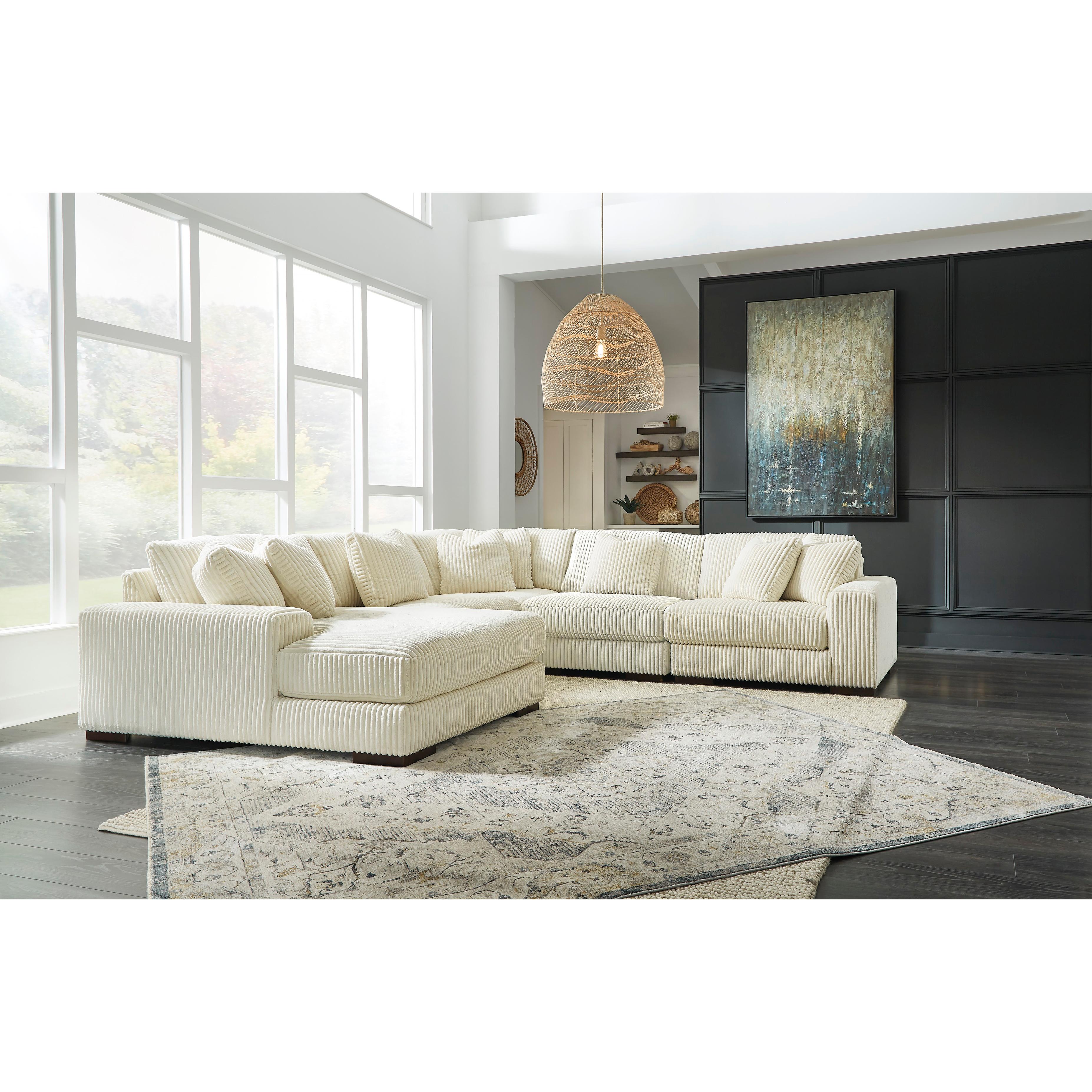  Manufacturer Color_Ivory --  Signature Design by Ashley Lindyn Fabric 5 pc Sectional IMAGE 3