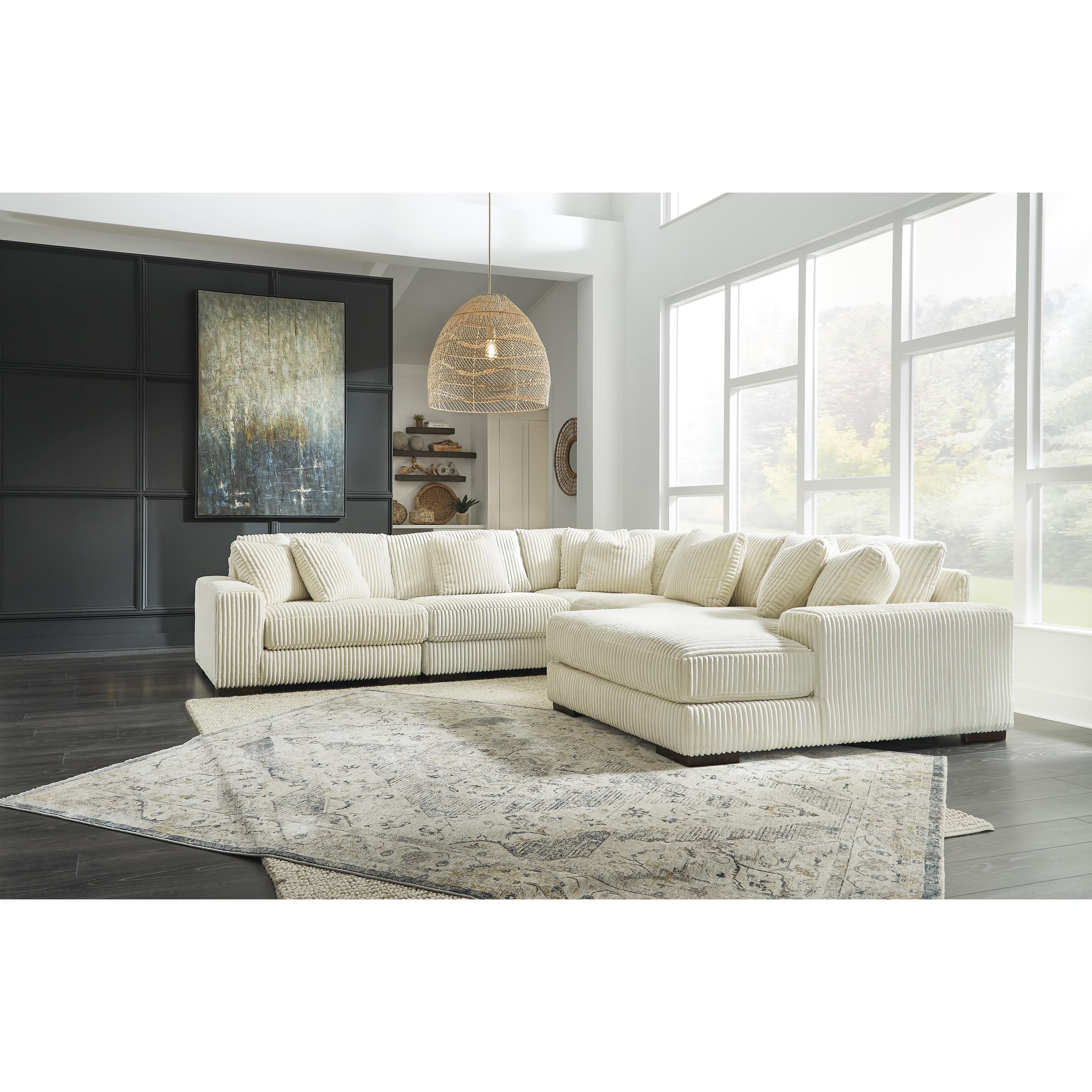  Manufacturer Color_Ivory --  Signature Design by Ashley Lindyn Fabric 5 pc Sectional IMAGE 3