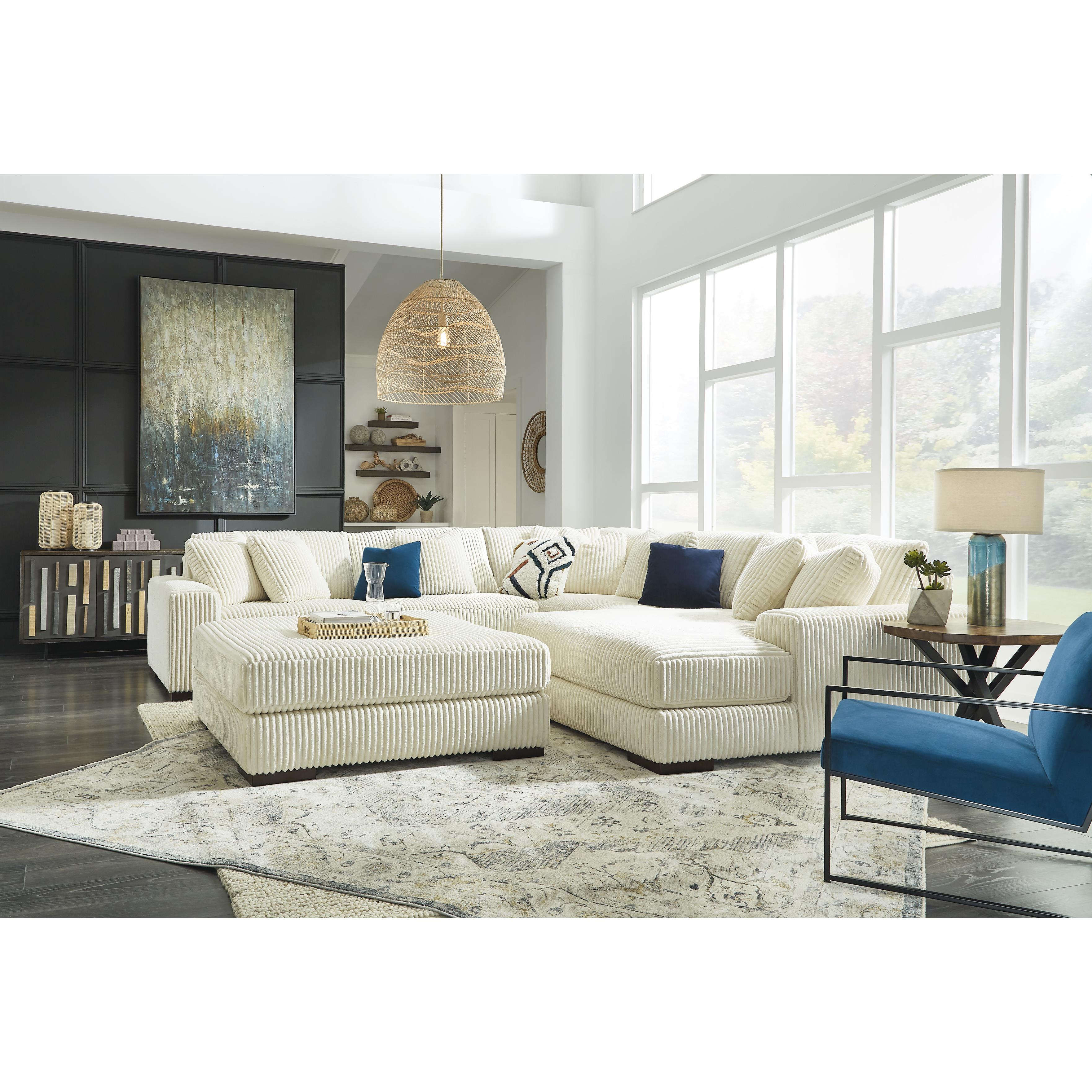  Manufacturer Color_Ivory --  Signature Design by Ashley Lindyn Fabric Ottoman IMAGE 10