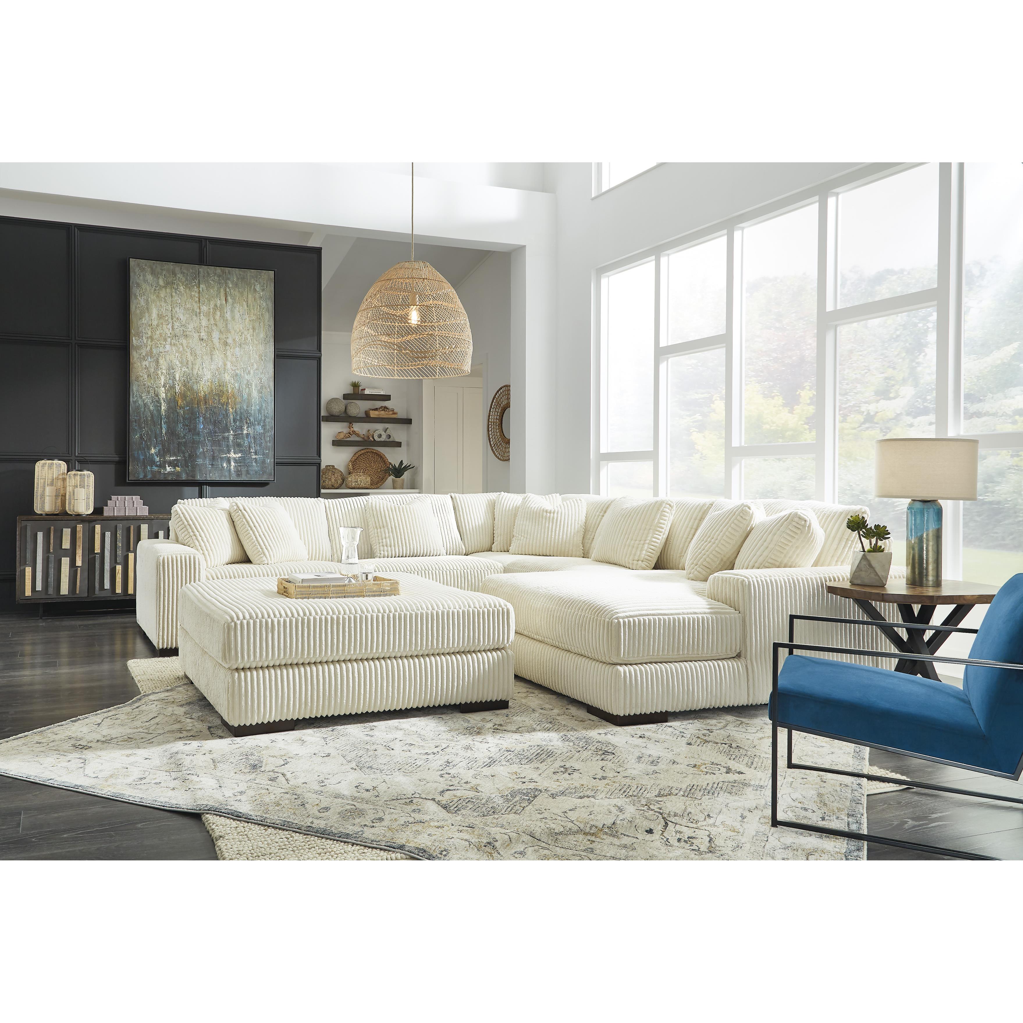  Manufacturer Color_Ivory --  Signature Design by Ashley Lindyn Fabric Ottoman IMAGE 11