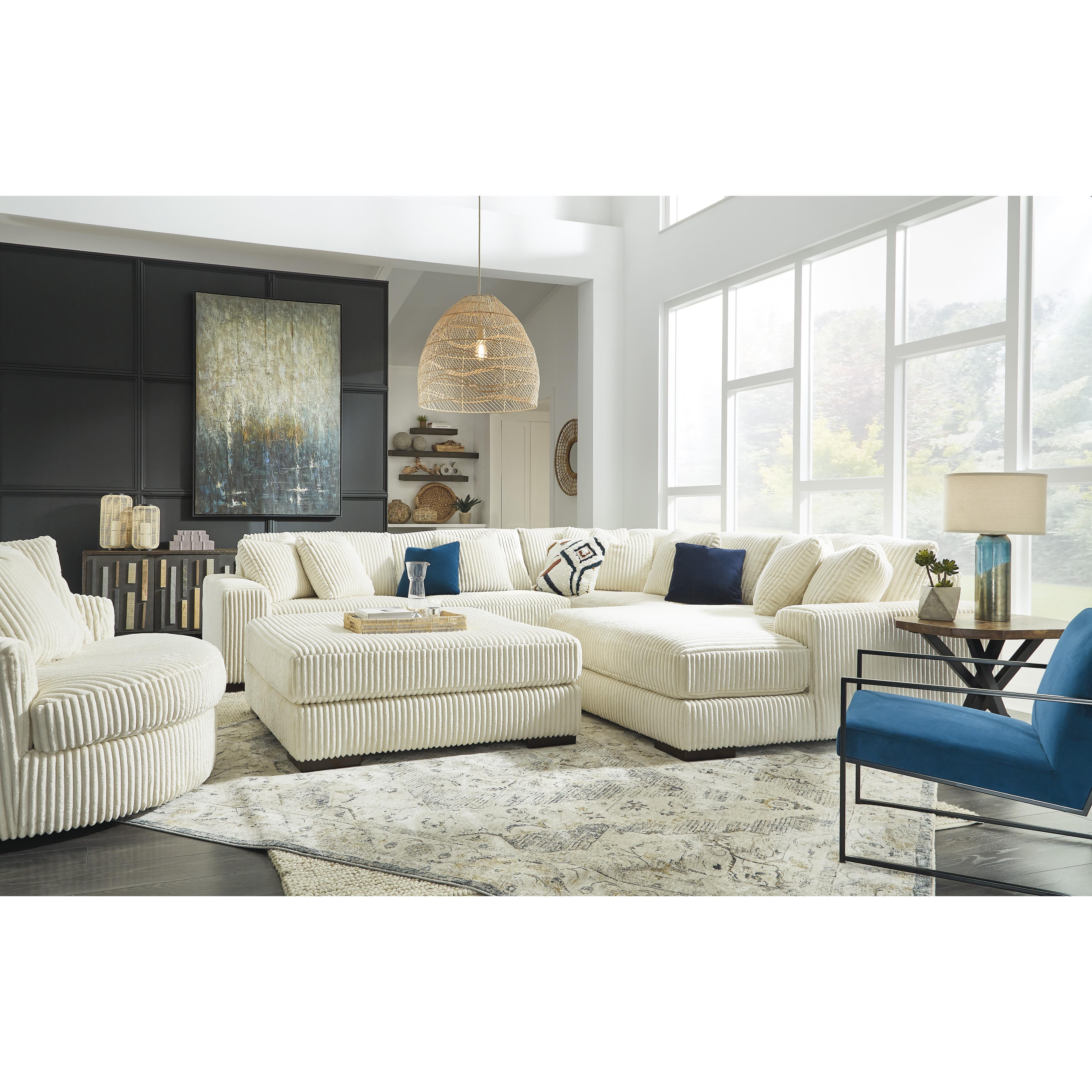  Manufacturer Color_Ivory --  Signature Design by Ashley Lindyn Fabric Ottoman IMAGE 12