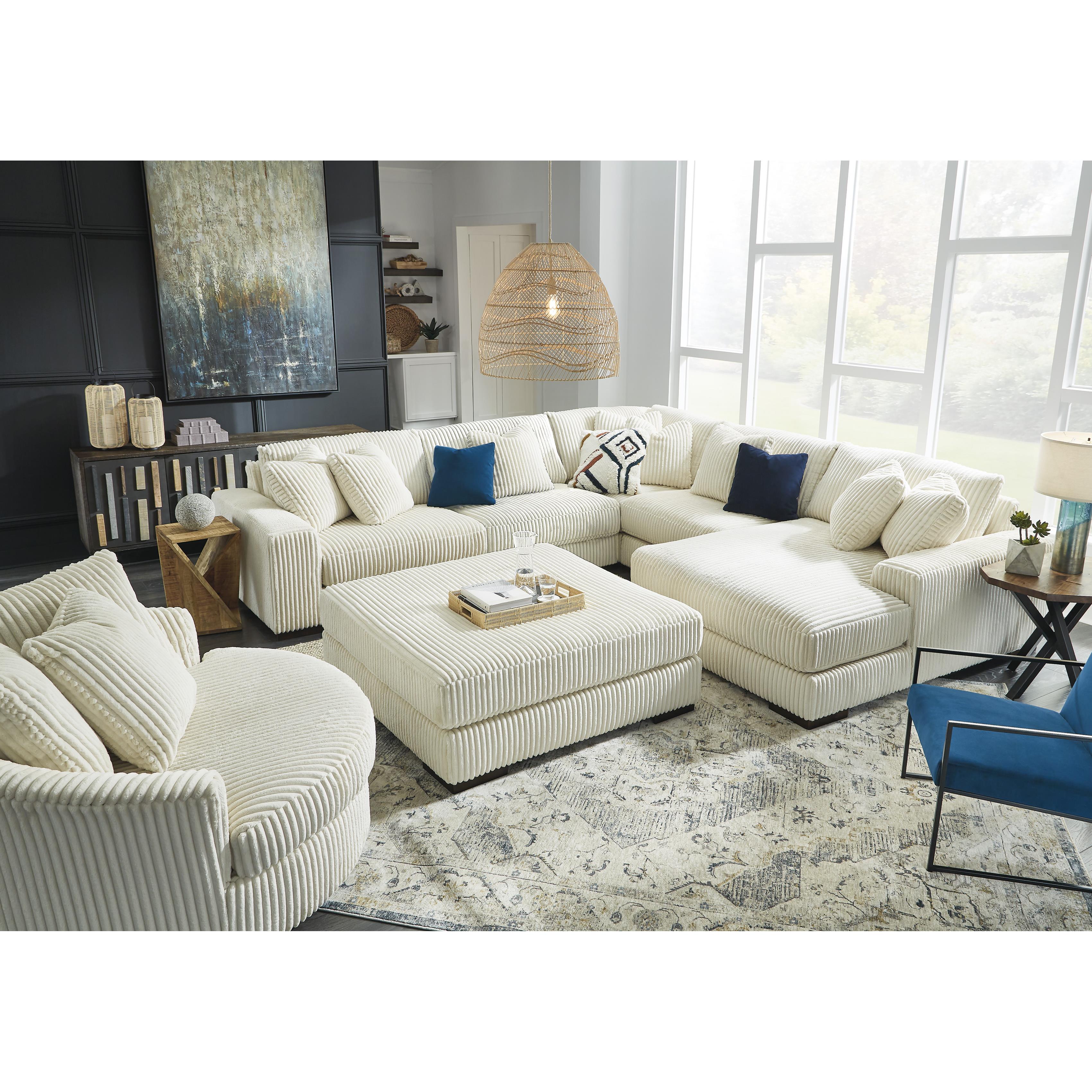  Manufacturer Color_Ivory --  Signature Design by Ashley Lindyn Fabric Ottoman IMAGE 6