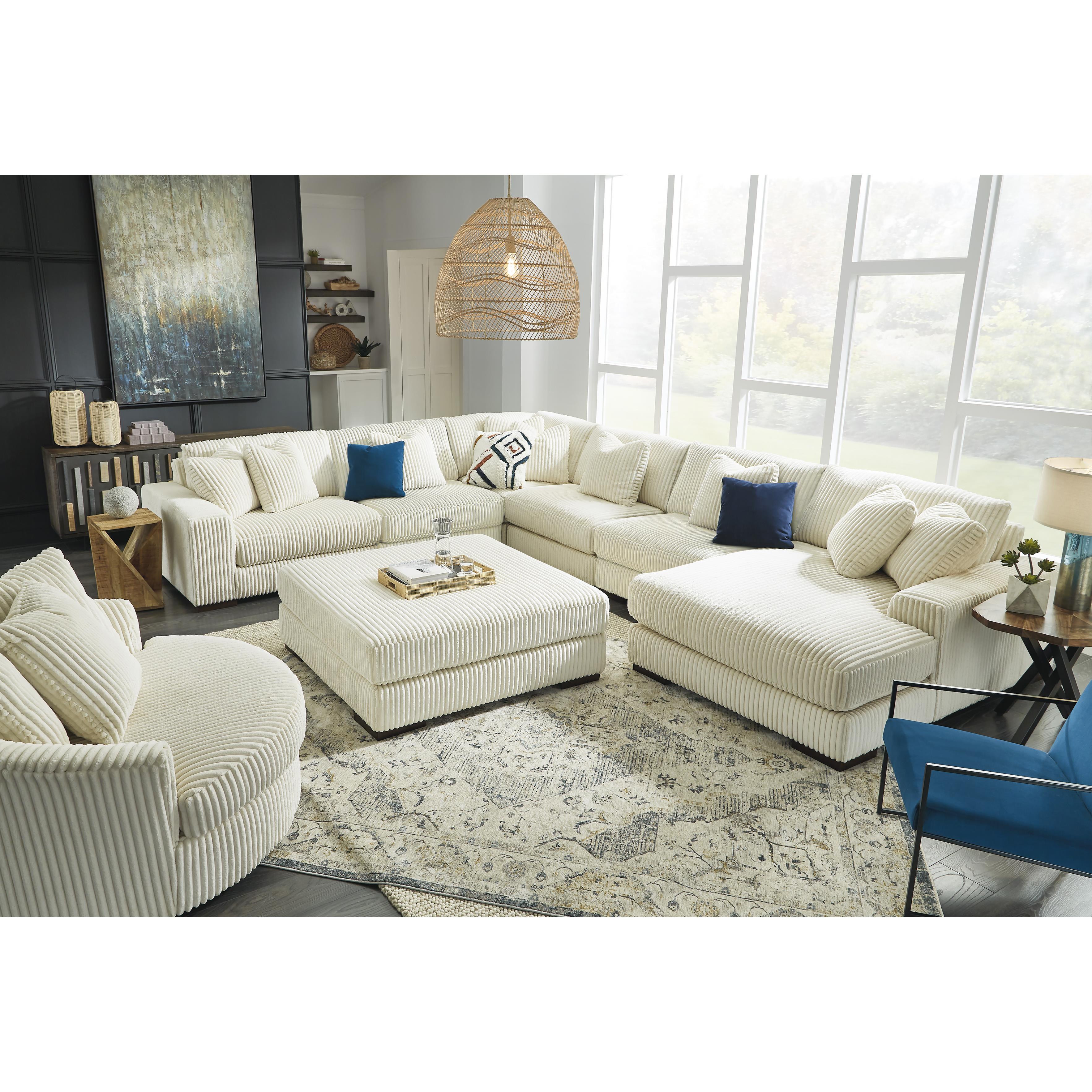  Manufacturer Color_Ivory --  Signature Design by Ashley Lindyn Fabric Ottoman IMAGE 7