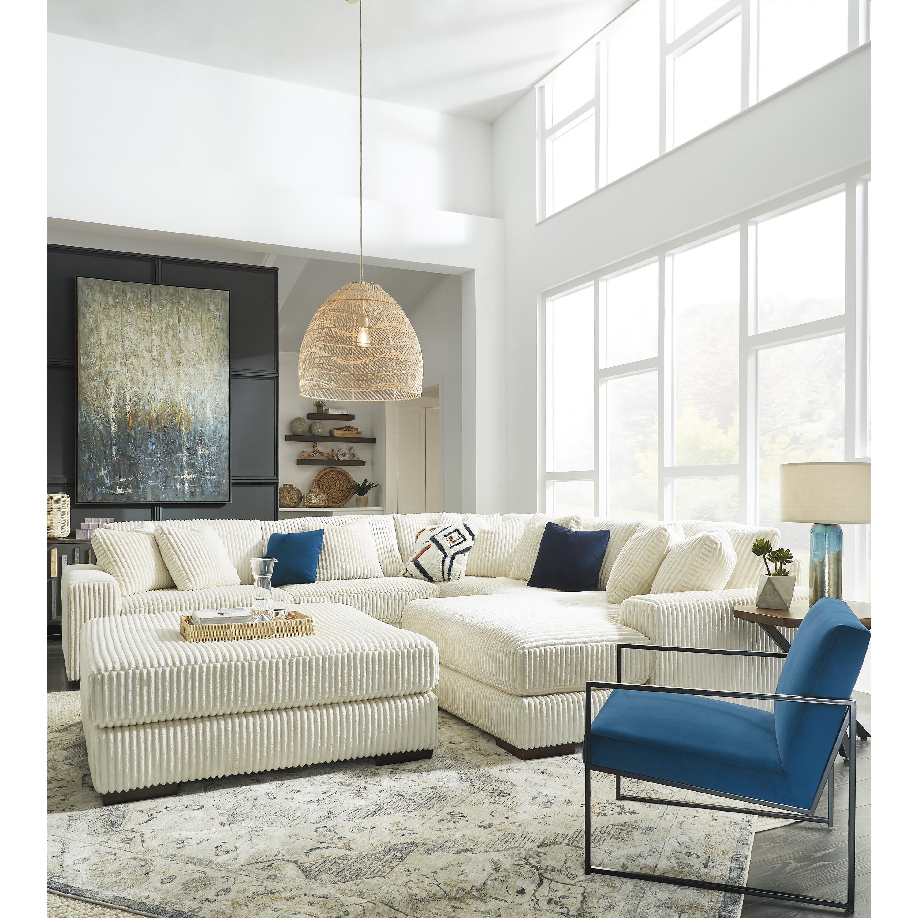  Manufacturer Color_Ivory --  Signature Design by Ashley Lindyn Fabric Ottoman IMAGE 8