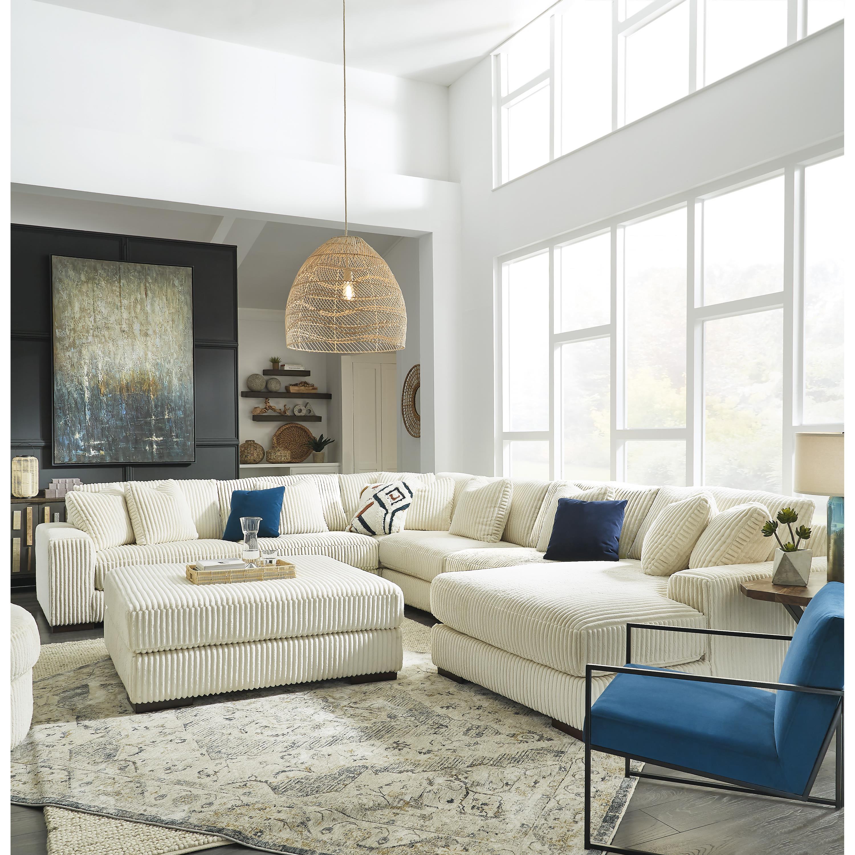  Manufacturer Color_Ivory --  Signature Design by Ashley Lindyn Fabric Ottoman IMAGE 9