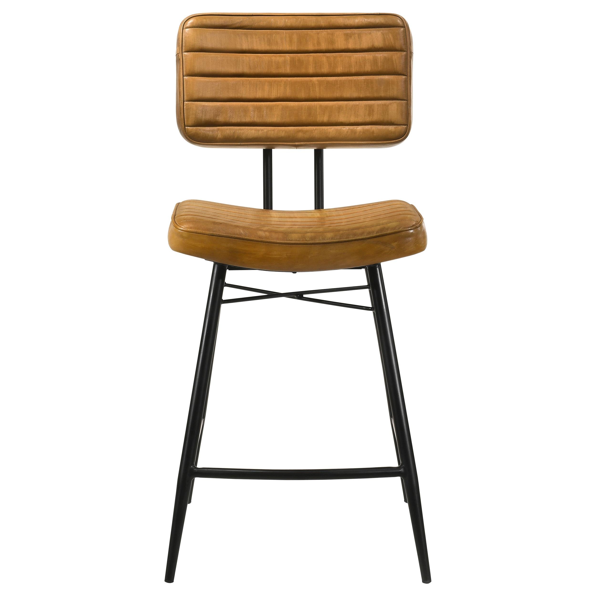  Coaster Furniture Partridge 110649 Leather Counter Chair - Antique Camel IMAGE 2