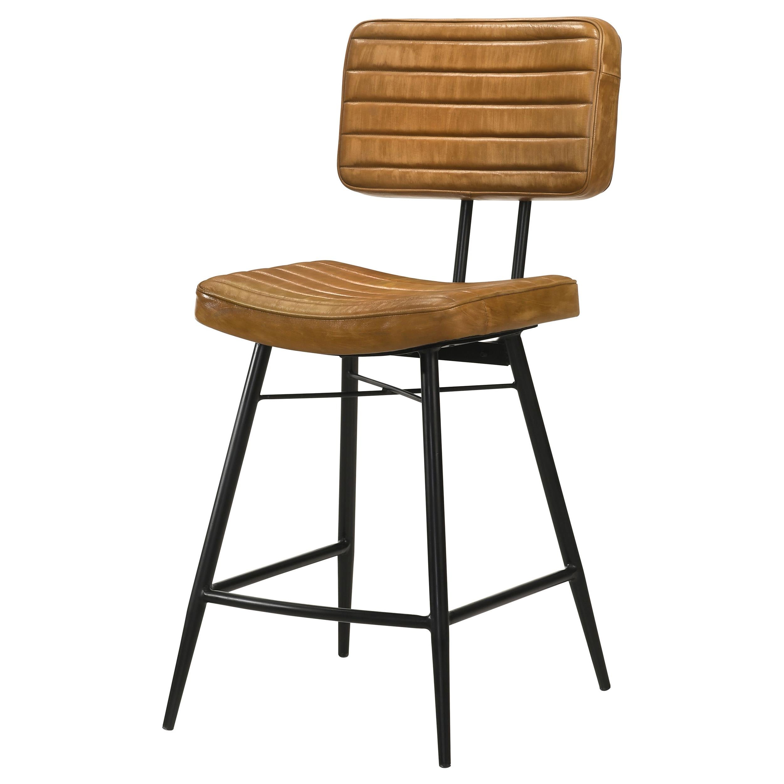  Coaster Furniture Partridge 110649 Leather Counter Chair - Antique Camel IMAGE 3