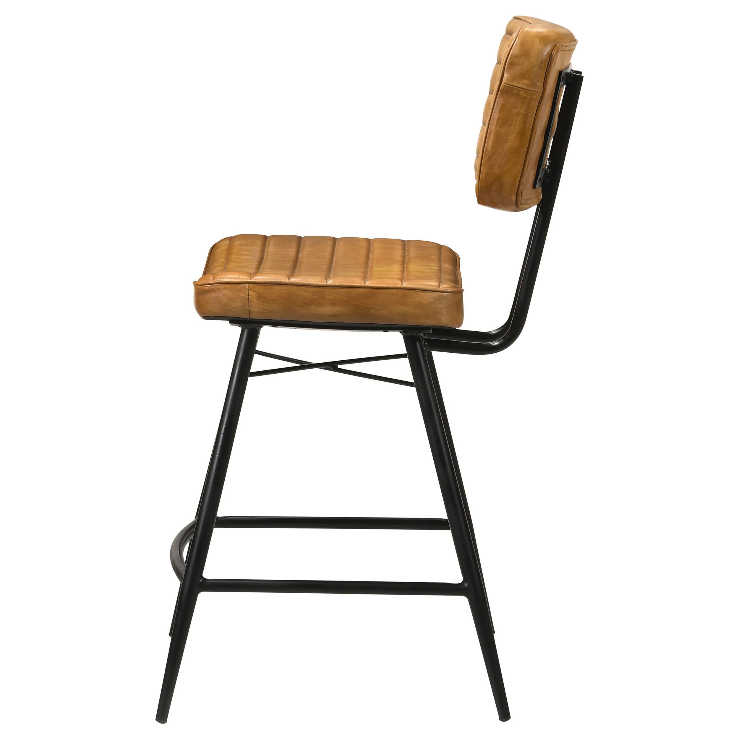  Coaster Furniture Partridge 110649 Leather Counter Chair - Antique Camel IMAGE 4