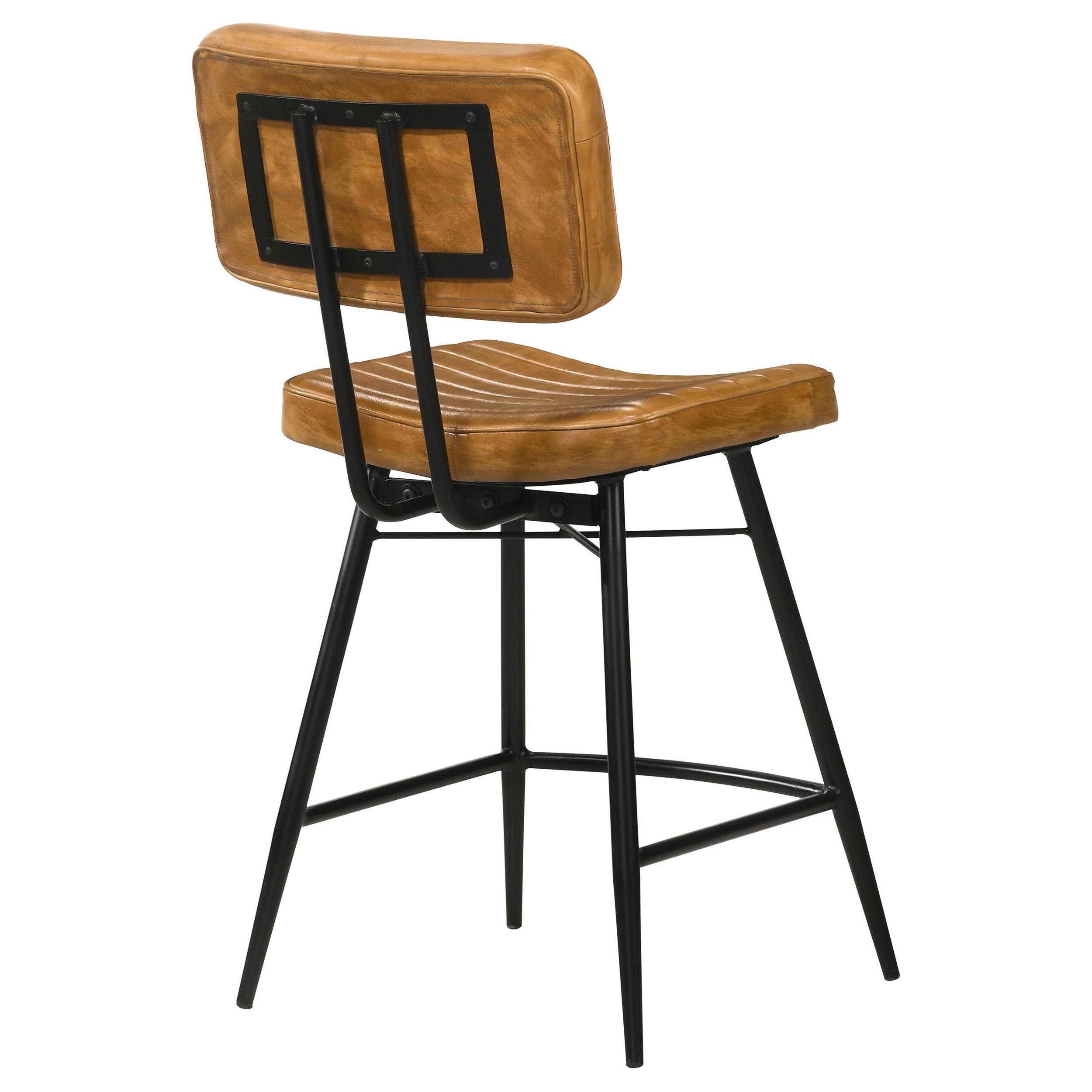  Coaster Furniture Partridge 110649 Leather Counter Chair - Antique Camel IMAGE 6