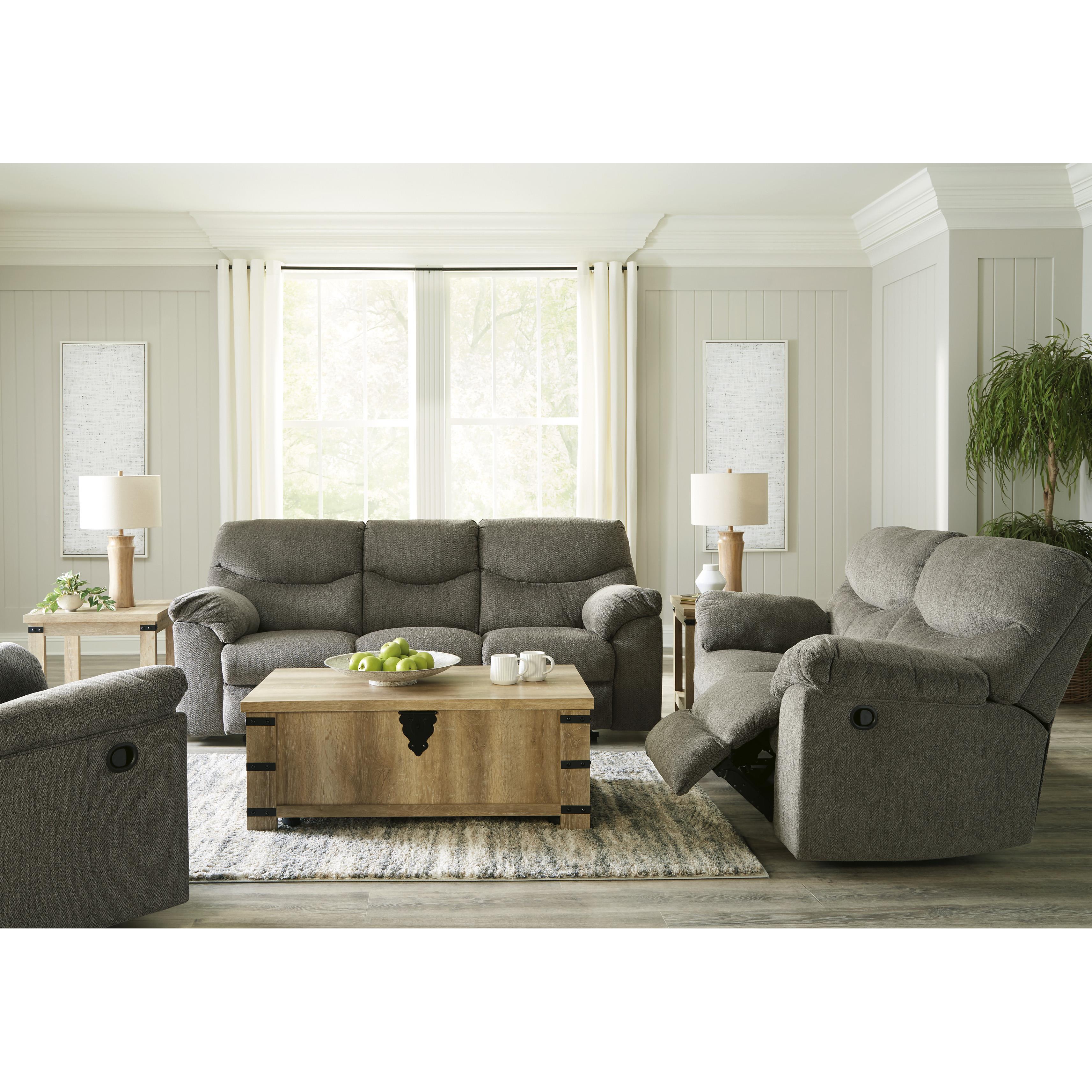  Manufacturer Color_Putty --  Signature Design by Ashley Alphons Reclining Fabric Loveseat IMAGE 10