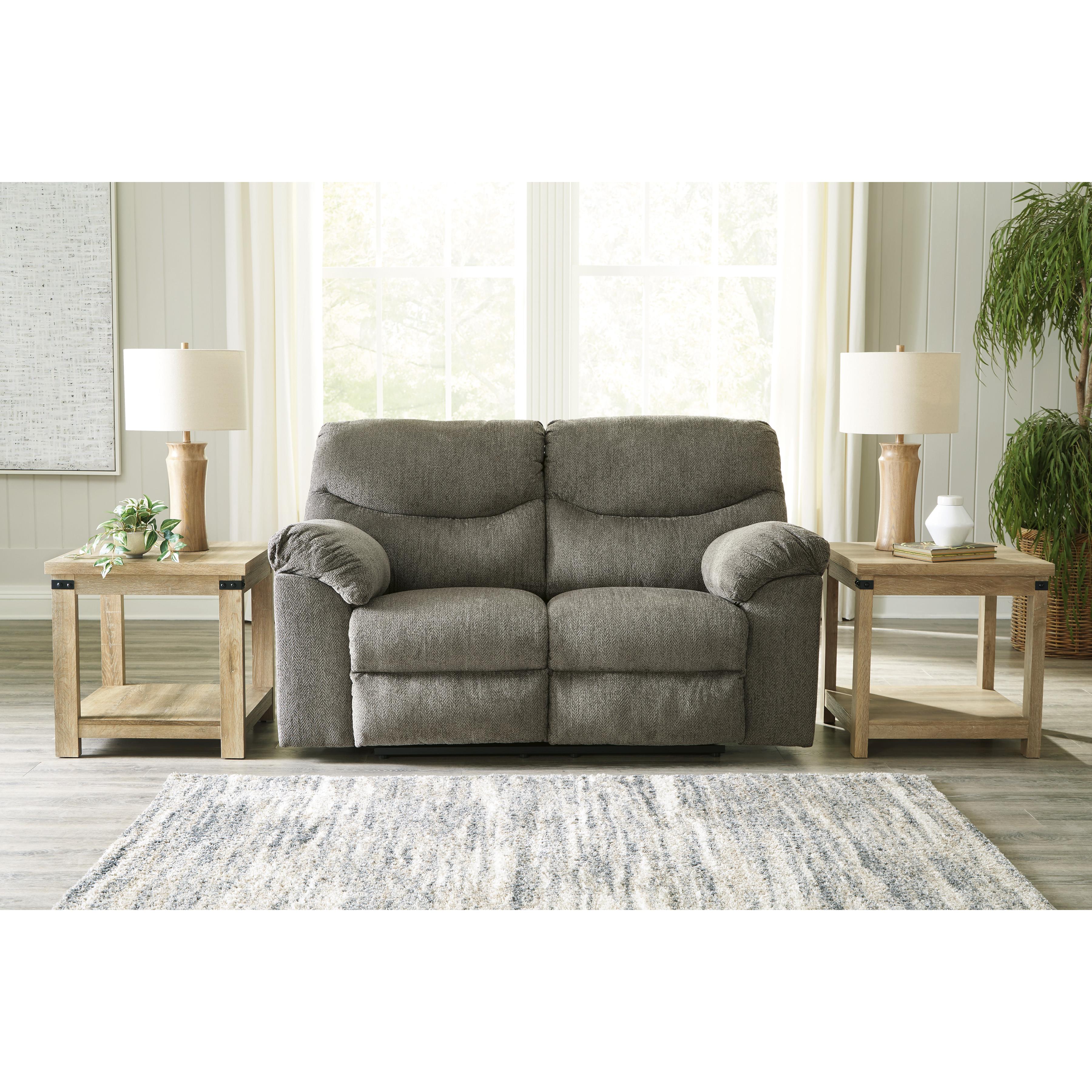  Manufacturer Color_Putty --  Signature Design by Ashley Alphons Reclining Fabric Loveseat IMAGE 6