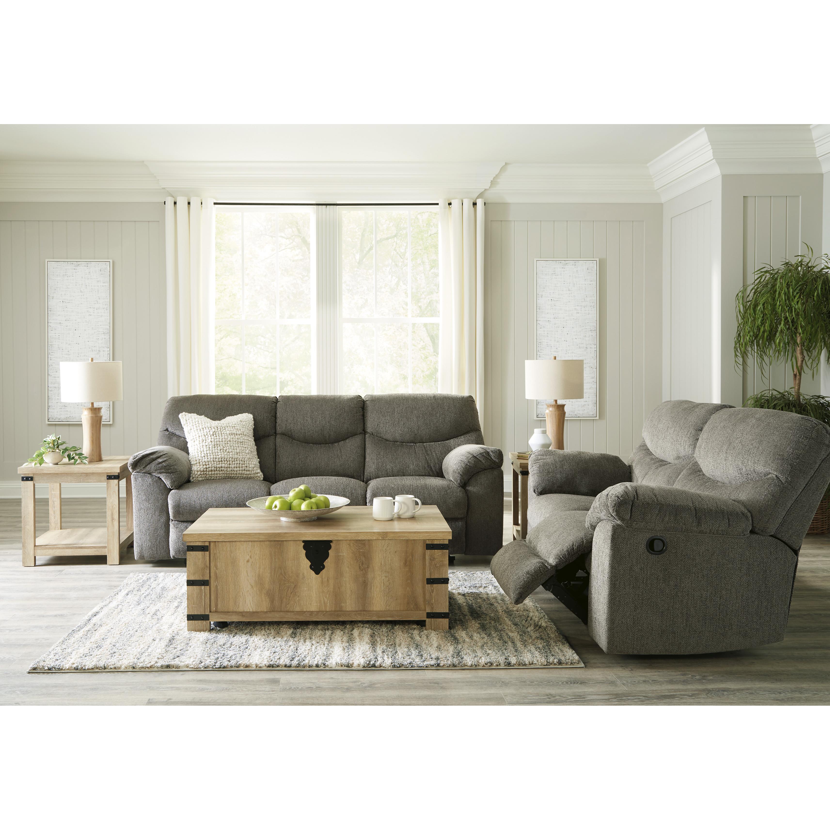  Manufacturer Color_Putty --  Signature Design by Ashley Alphons Reclining Fabric Sofa IMAGE 10