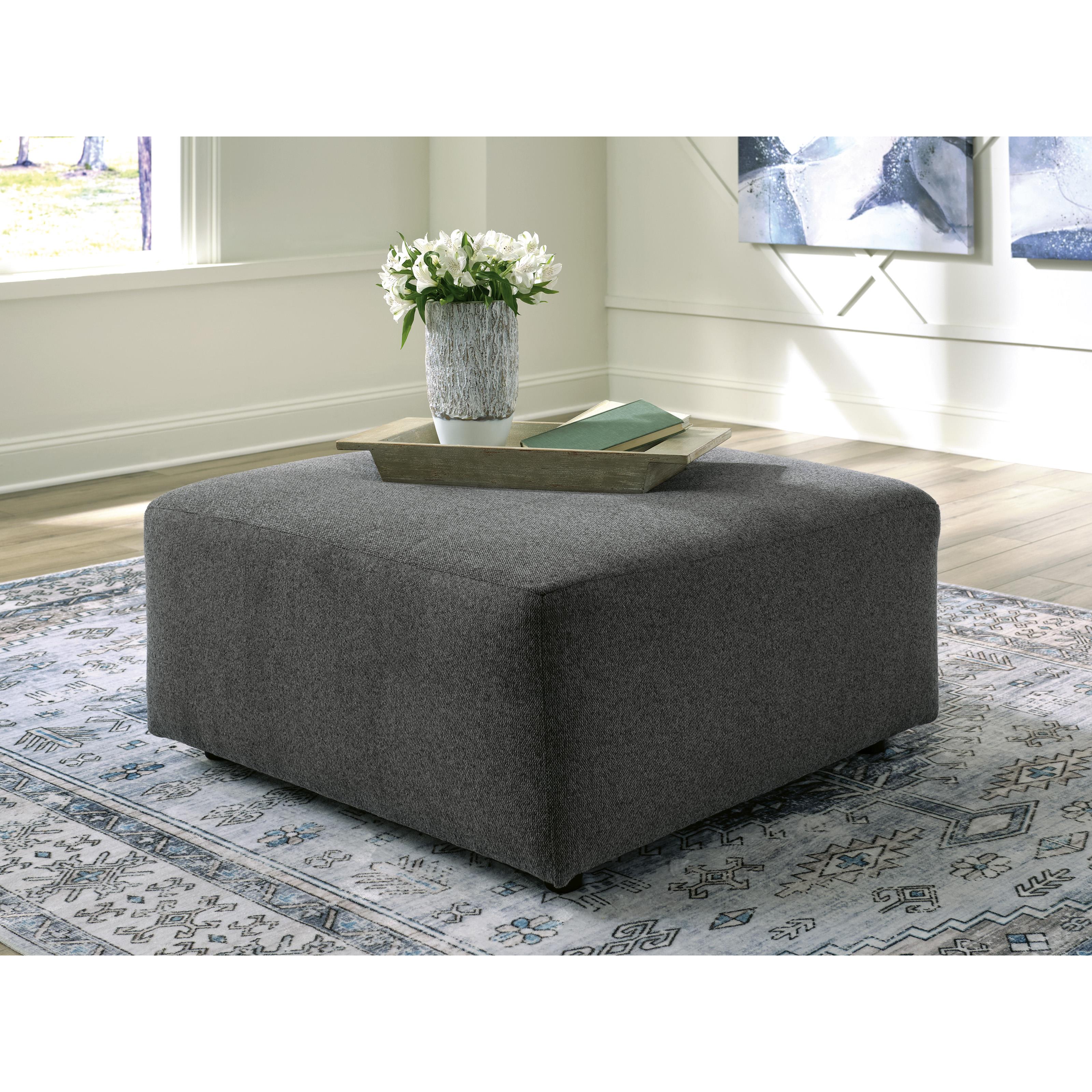  Manufacturer Color_Charcoal --  Signature Design by Ashley Edenfield Fabric Ottoman IMAGE 4