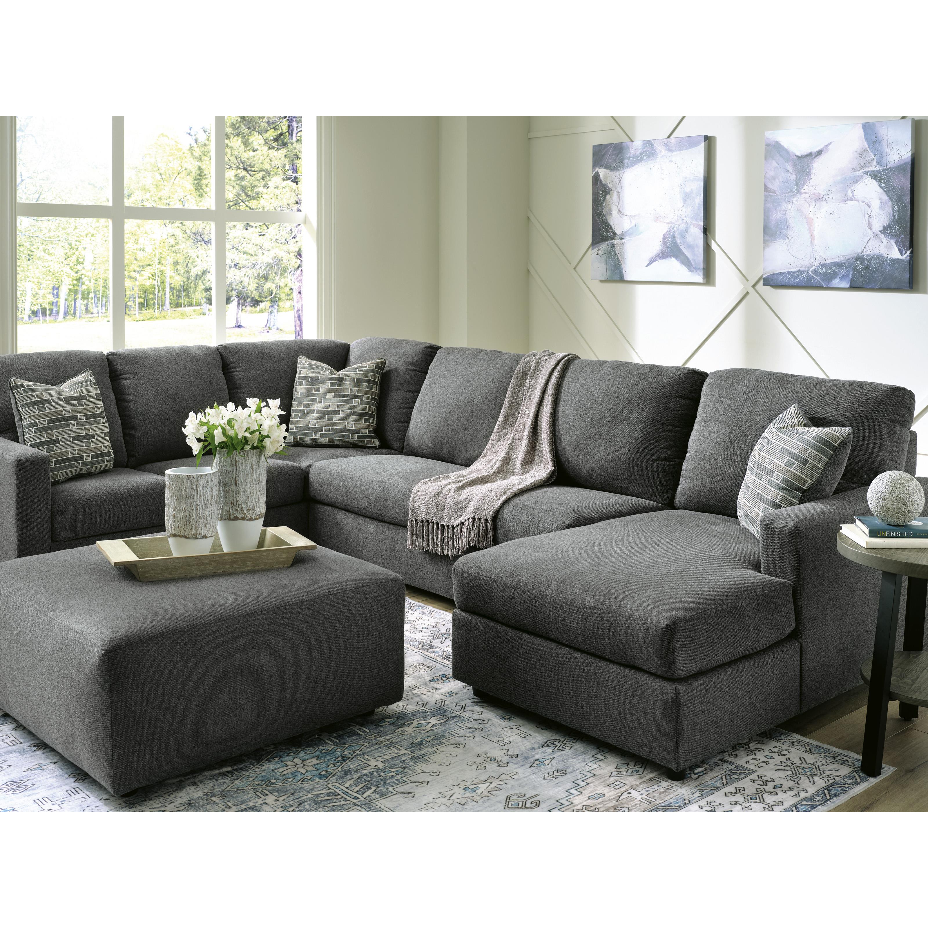  Manufacturer Color_Charcoal --  Signature Design by Ashley Edenfield Fabric Ottoman IMAGE 5