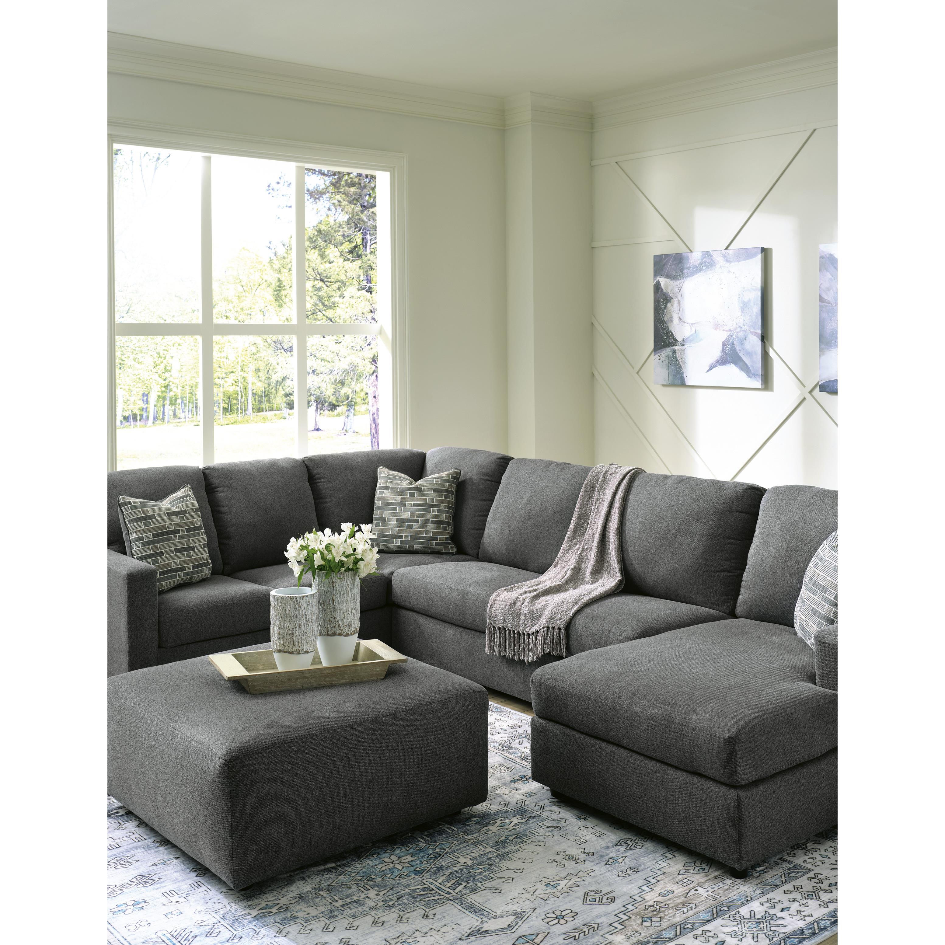  Manufacturer Color_Charcoal --  Signature Design by Ashley Edenfield Fabric Ottoman IMAGE 6