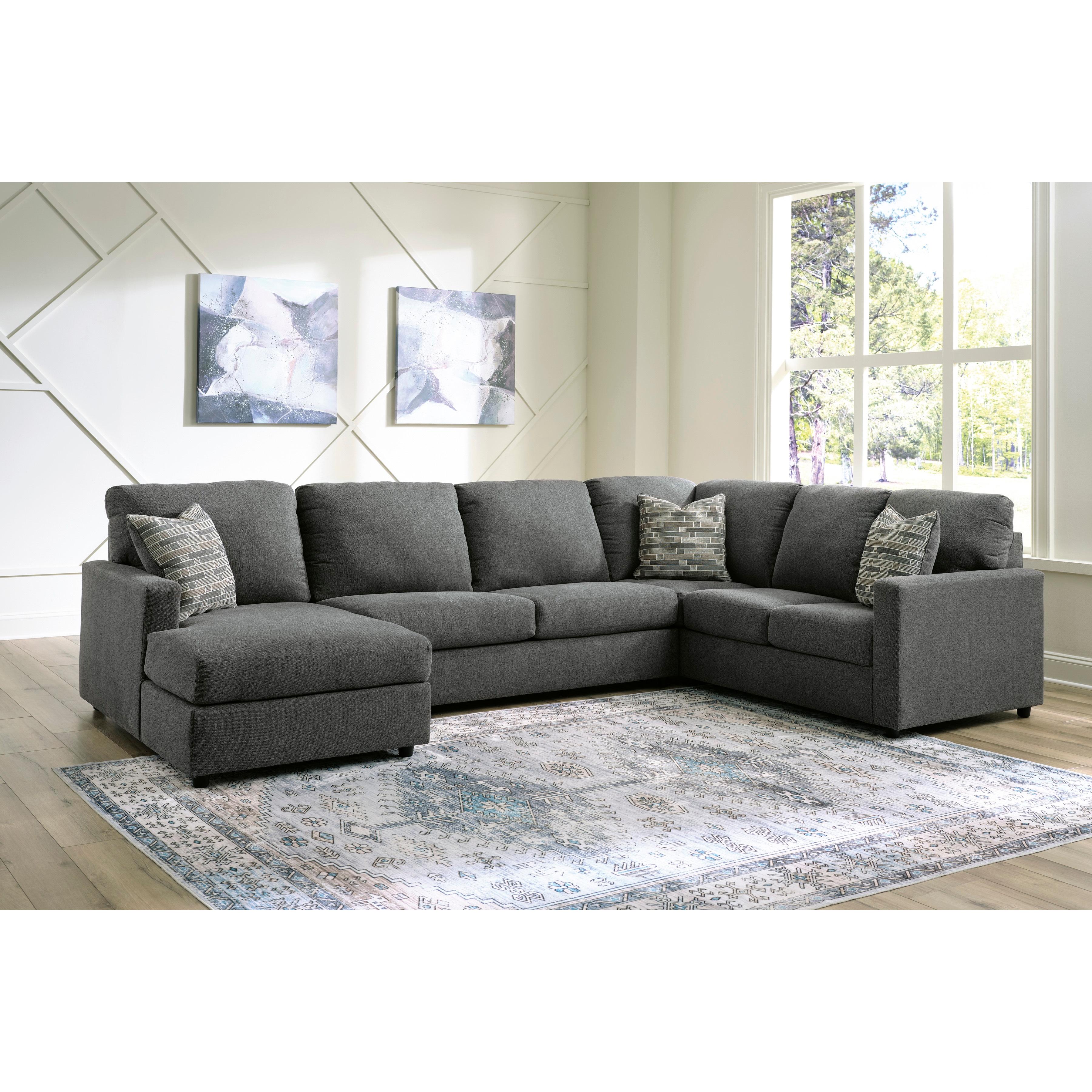  Manufacturer Color_Charcoal --  Signature Design by Ashley Edenfield Fabric 3 pc Sectional IMAGE 3