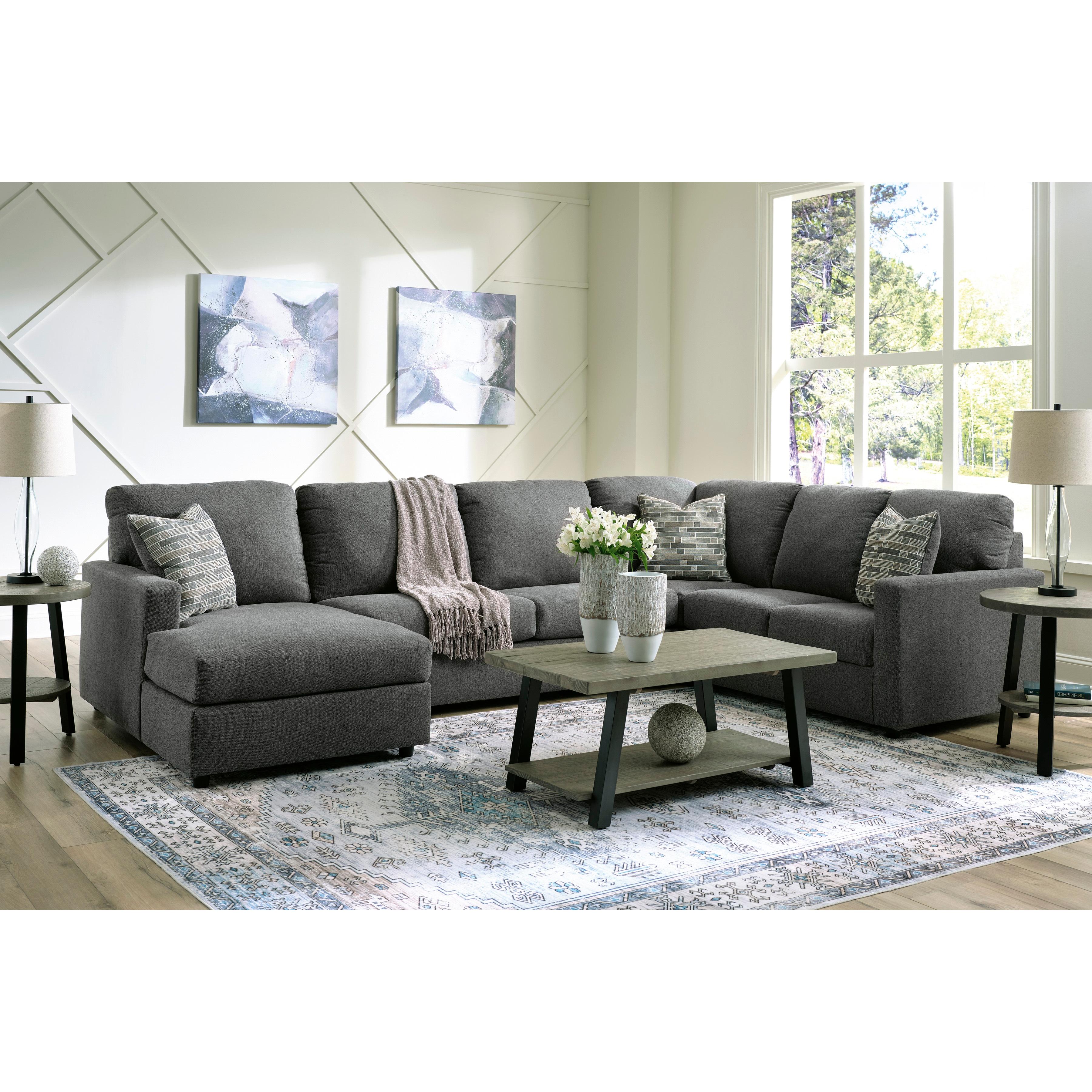  Manufacturer Color_Charcoal --  Signature Design by Ashley Edenfield Fabric 3 pc Sectional IMAGE 4