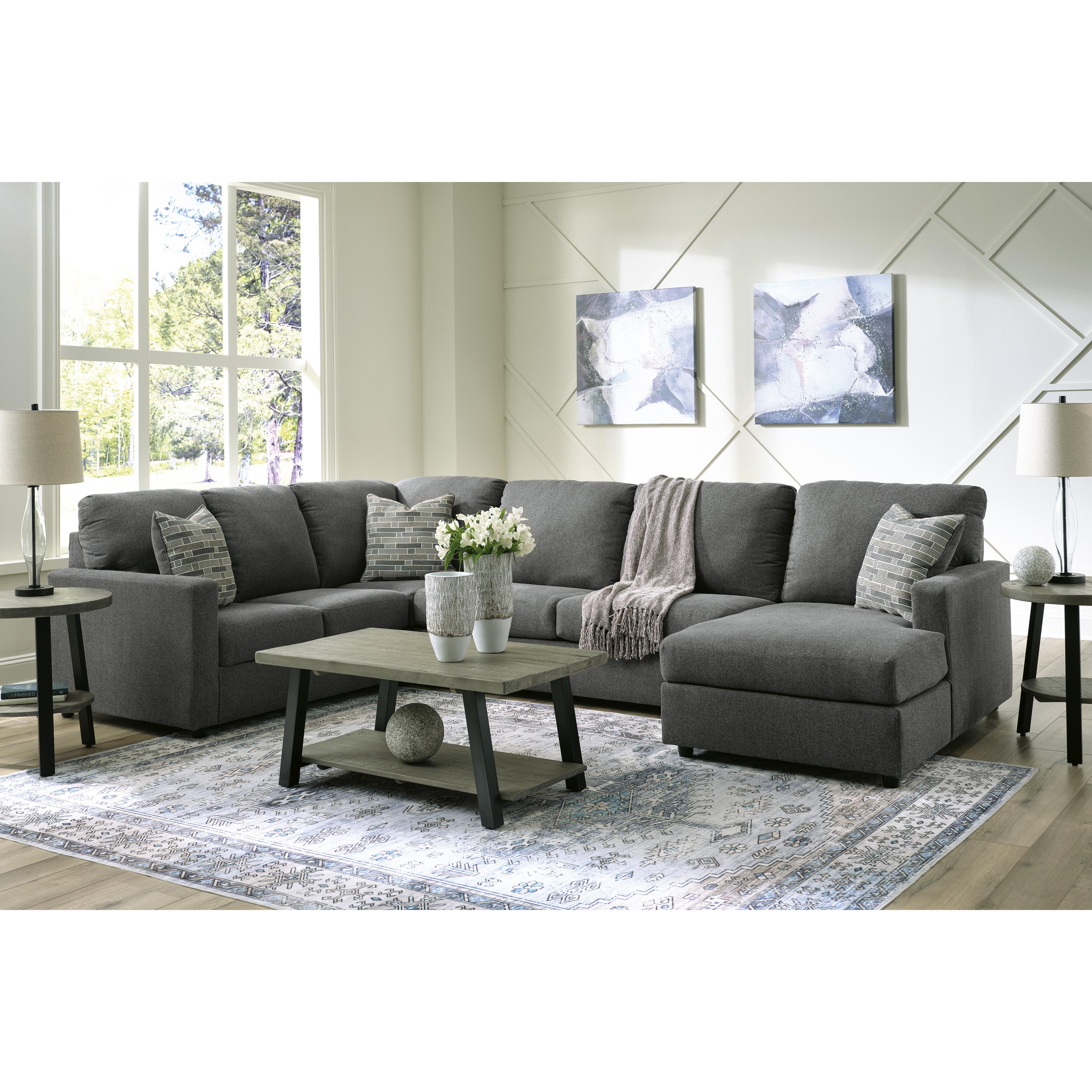  Manufacturer Color_Charcoal --  Signature Design by Ashley Edenfield Fabric 3 pc Sectional IMAGE 4