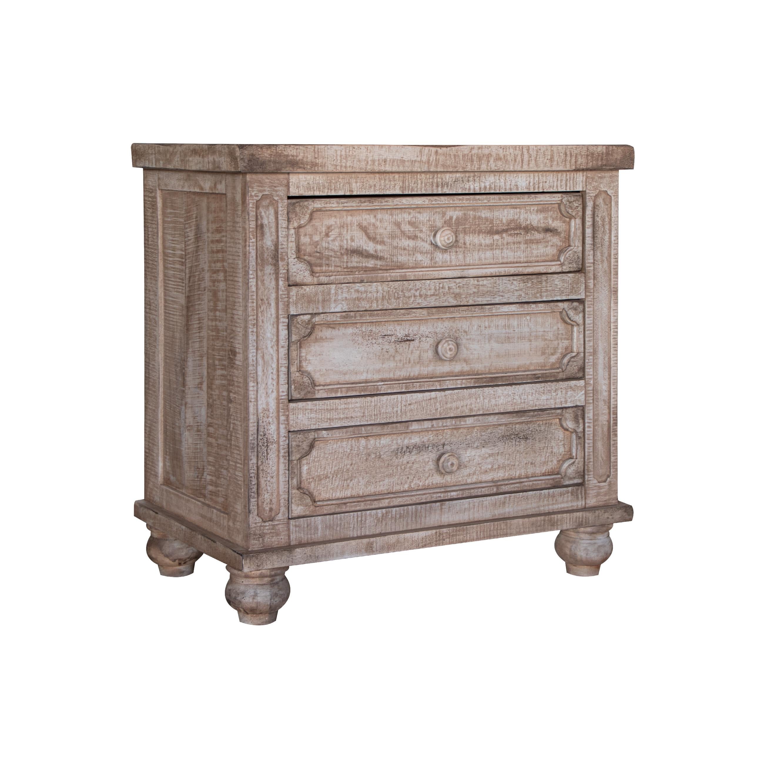  International Furniture Direct Aruba Natural IFD7332NTS 3 Drawer Night Stand - Drift Sand IMAGE 1
