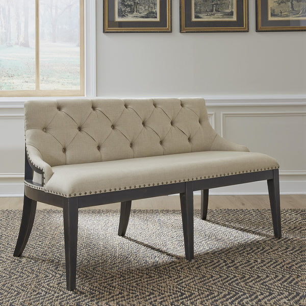 Liberty Furniture Industries Inc. Americana Farmhouse 615-C6501B-B Uph Shelter Dining Bench- Black
