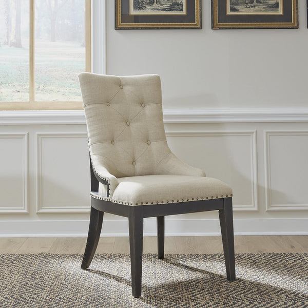 Liberty Furniture Industries Inc. Americana Farmhouse 615-C6501S-B Uph Shelter Side Chair- Black