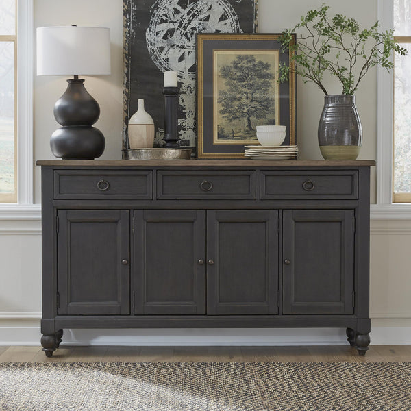 Liberty Furniture Industries Inc. Americana Farmhouse 615-HB7242-B Hall Buffet- Black