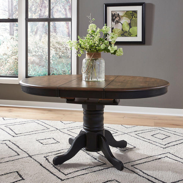 Liberty Furniture Industries Inc. Carolina Crossing 186B Oval Pedestal Table - Black