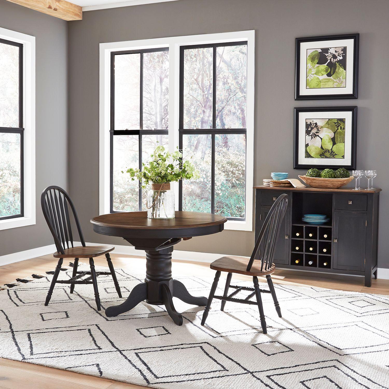  Liberty Furniture Industries Inc. Carolina Crossing 186B Oval Pedestal Table - Black IMAGE 2