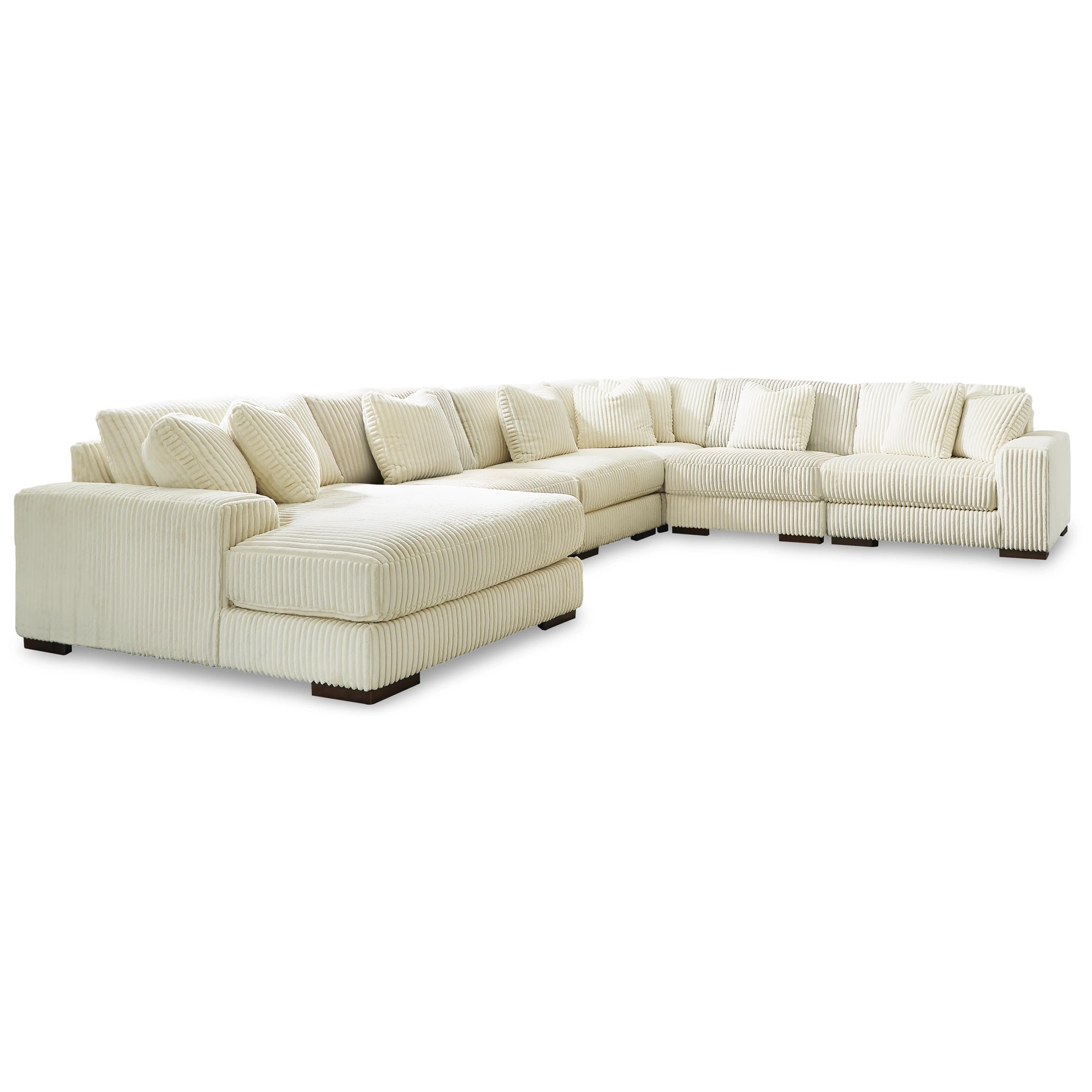 Manufacturer Color_Ivory --  Signature Design by Ashley Lindyn Fabric 6 pc Sectional IMAGE 1