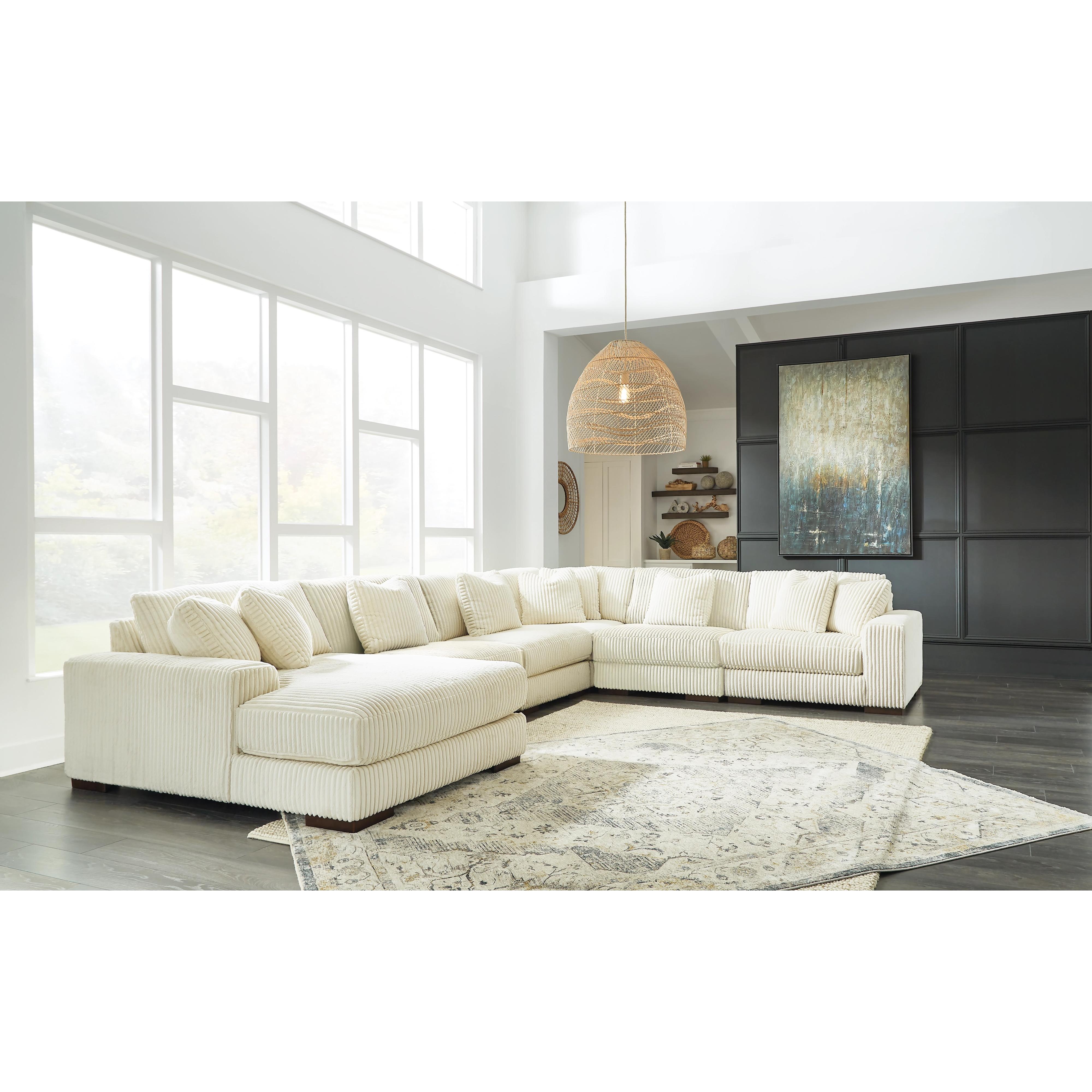  Manufacturer Color_Ivory --  Signature Design by Ashley Lindyn Fabric 6 pc Sectional IMAGE 2
