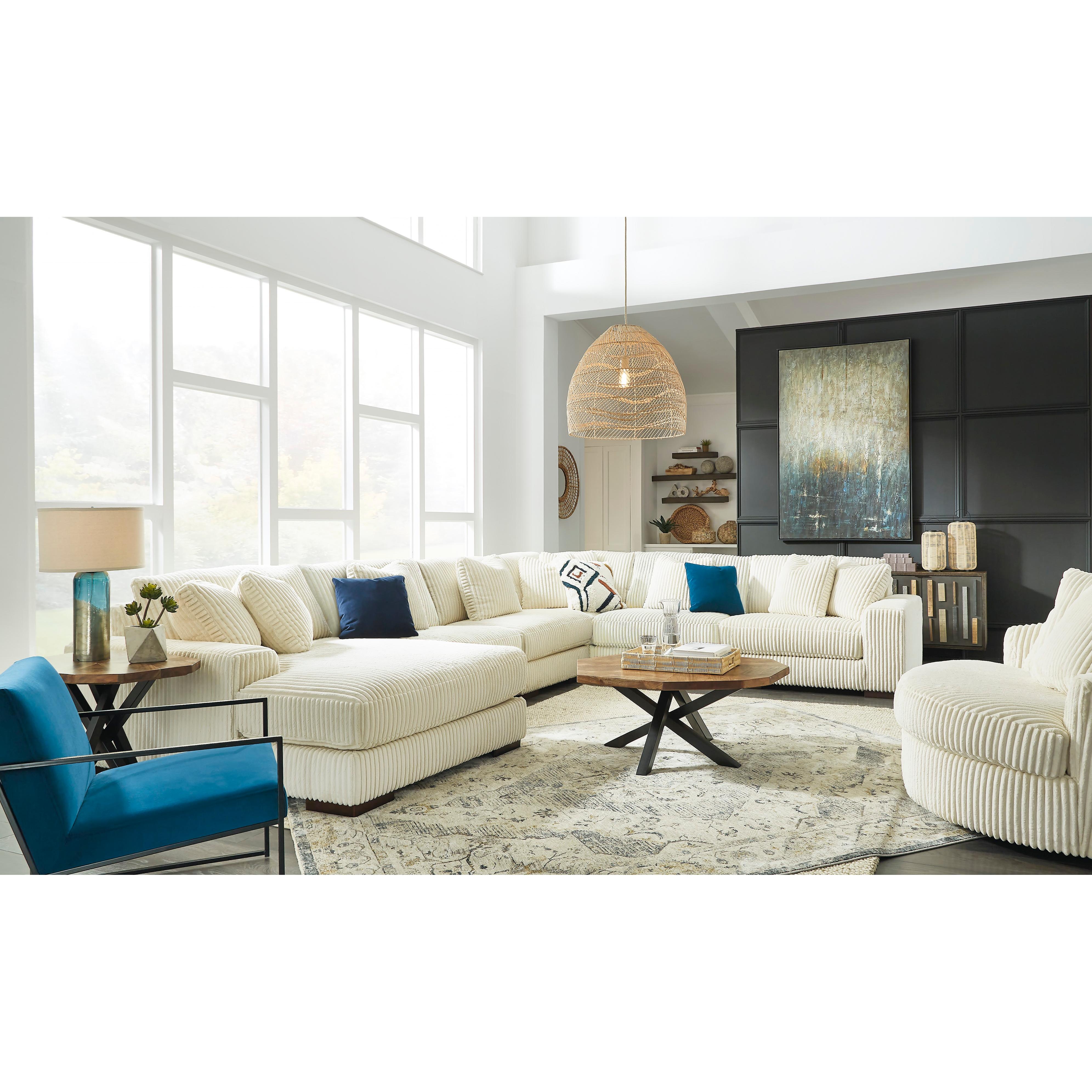  Manufacturer Color_Ivory --  Signature Design by Ashley Lindyn Fabric 6 pc Sectional IMAGE 3