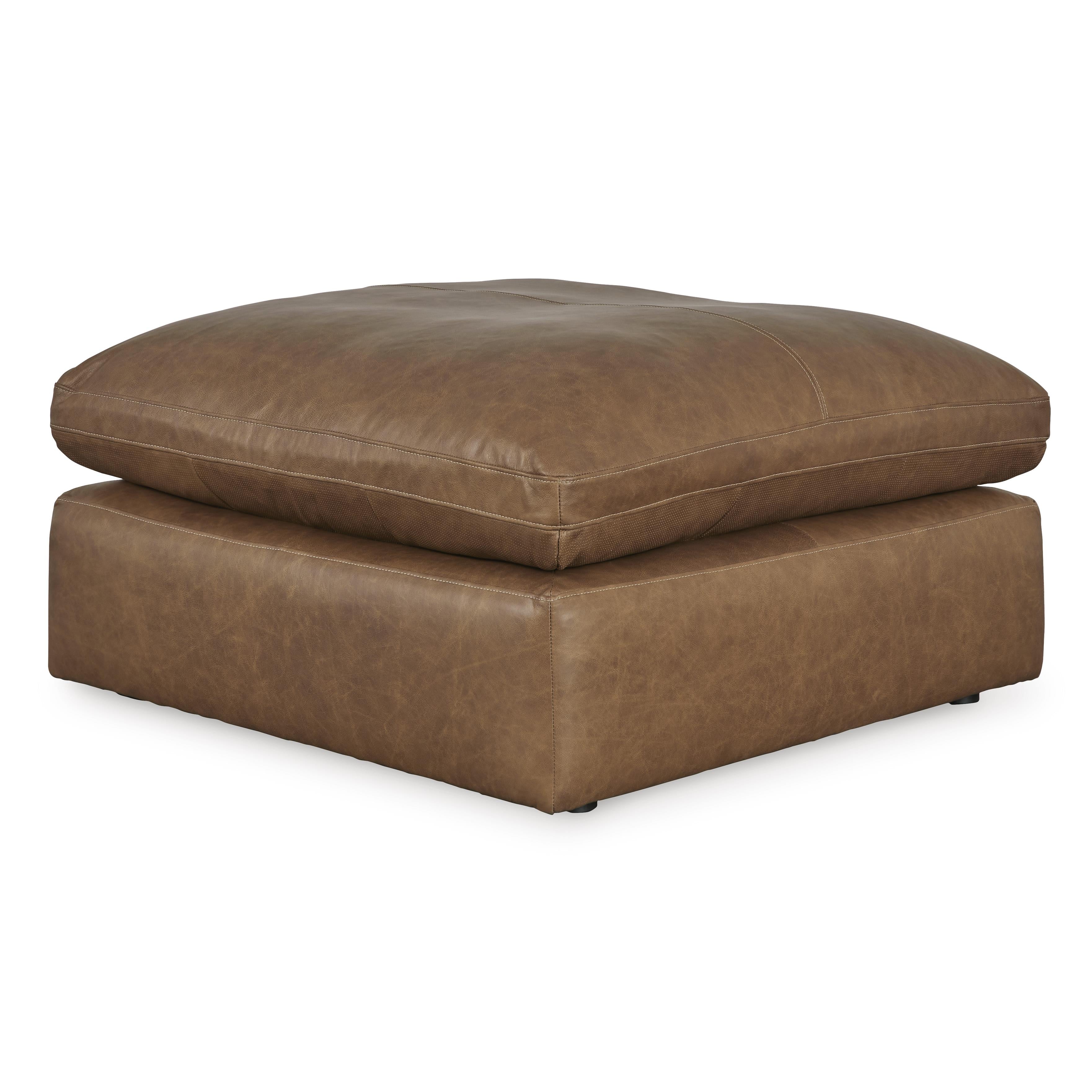  Manufacturer Color_Caramel --  Signature Design by Ashley Emilia Leather Match Ottoman IMAGE 1