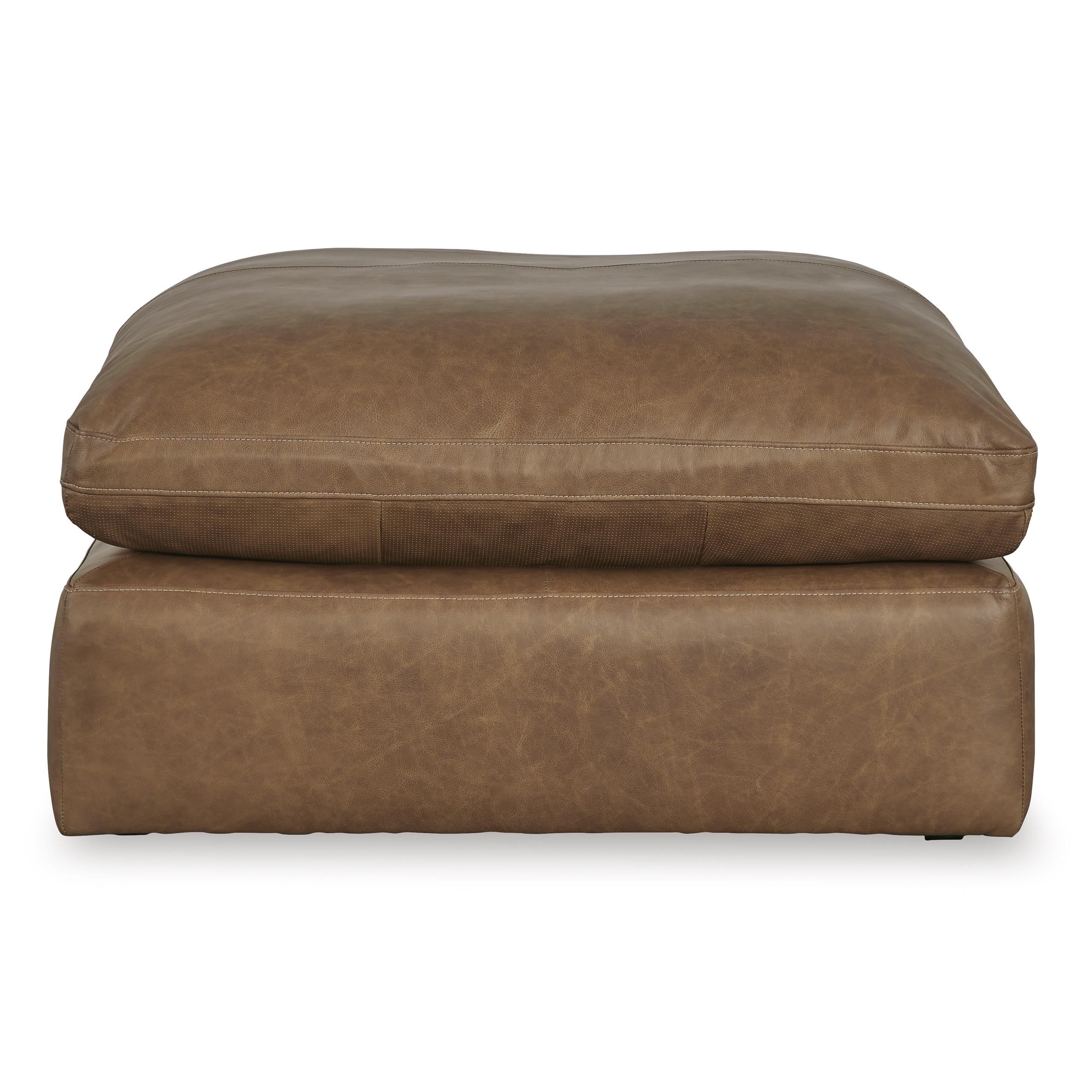  Manufacturer Color_Caramel --  Signature Design by Ashley Emilia Leather Match Ottoman IMAGE 2