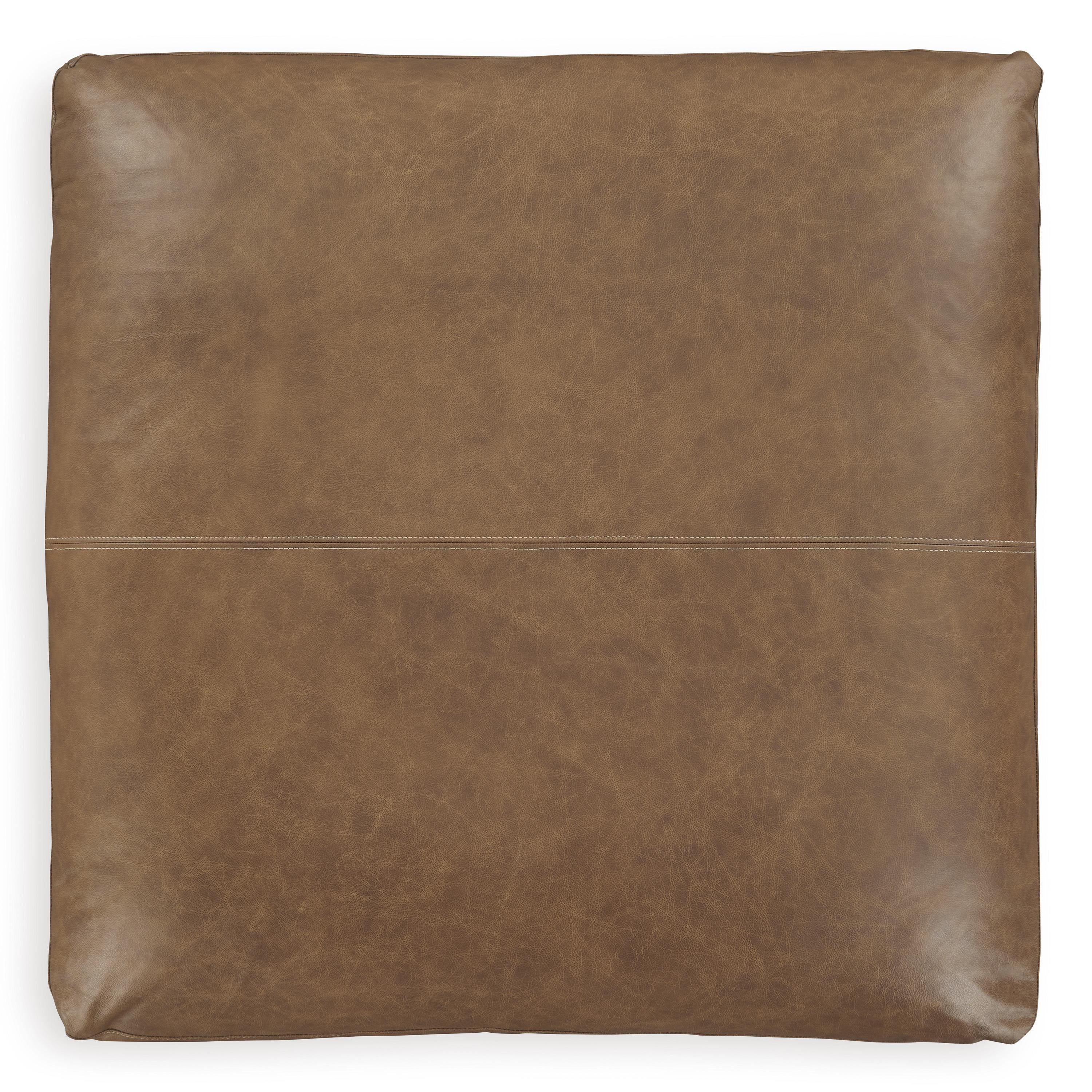  Manufacturer Color_Caramel --  Signature Design by Ashley Emilia Leather Match Ottoman IMAGE 3
