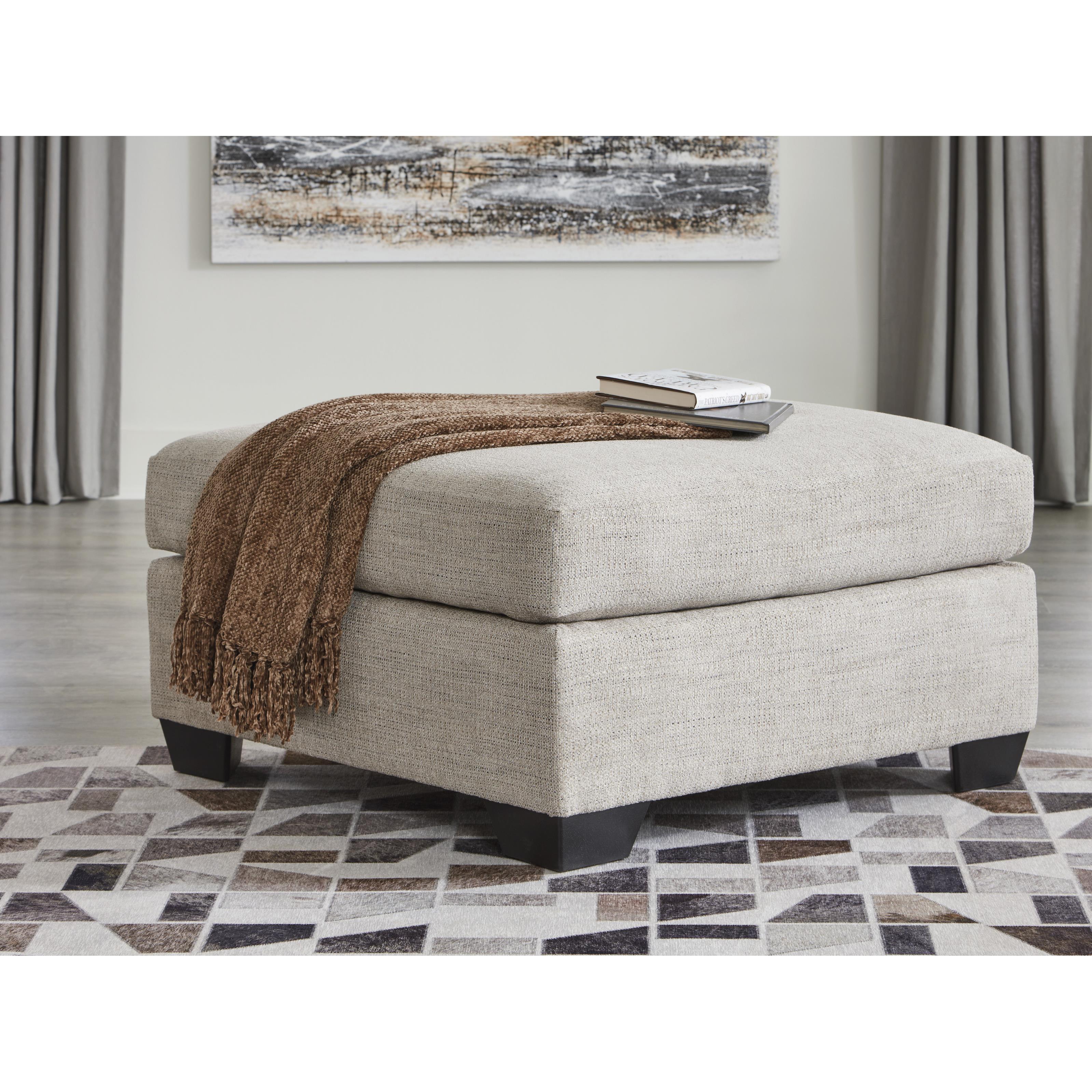  Manufacturer Color_Pebble --  Signature Design by Ashley Mahoney Fabric Ottoman IMAGE 4