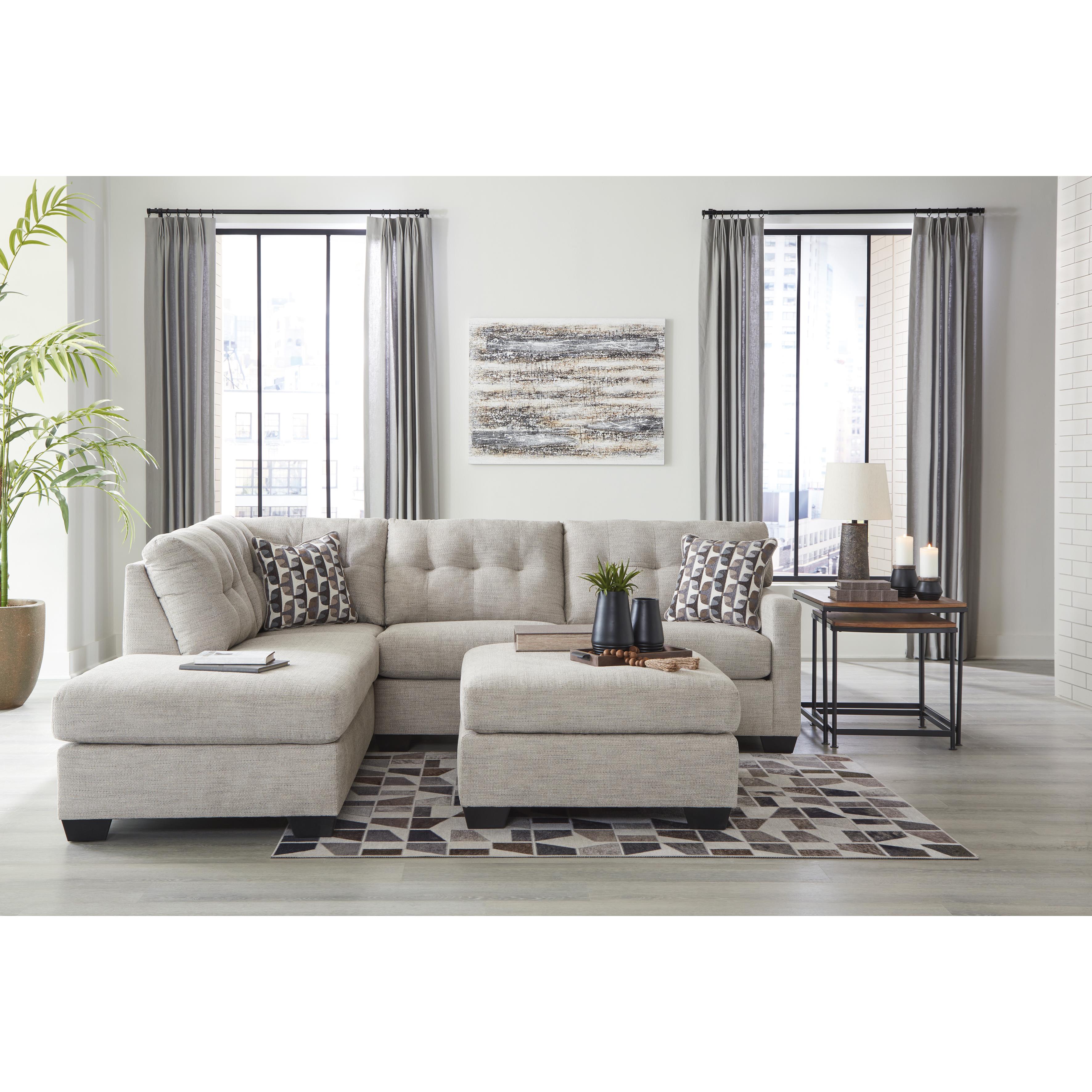 Manufacturer Color_Pebble --  Signature Design by Ashley Mahoney Fabric Ottoman IMAGE 5