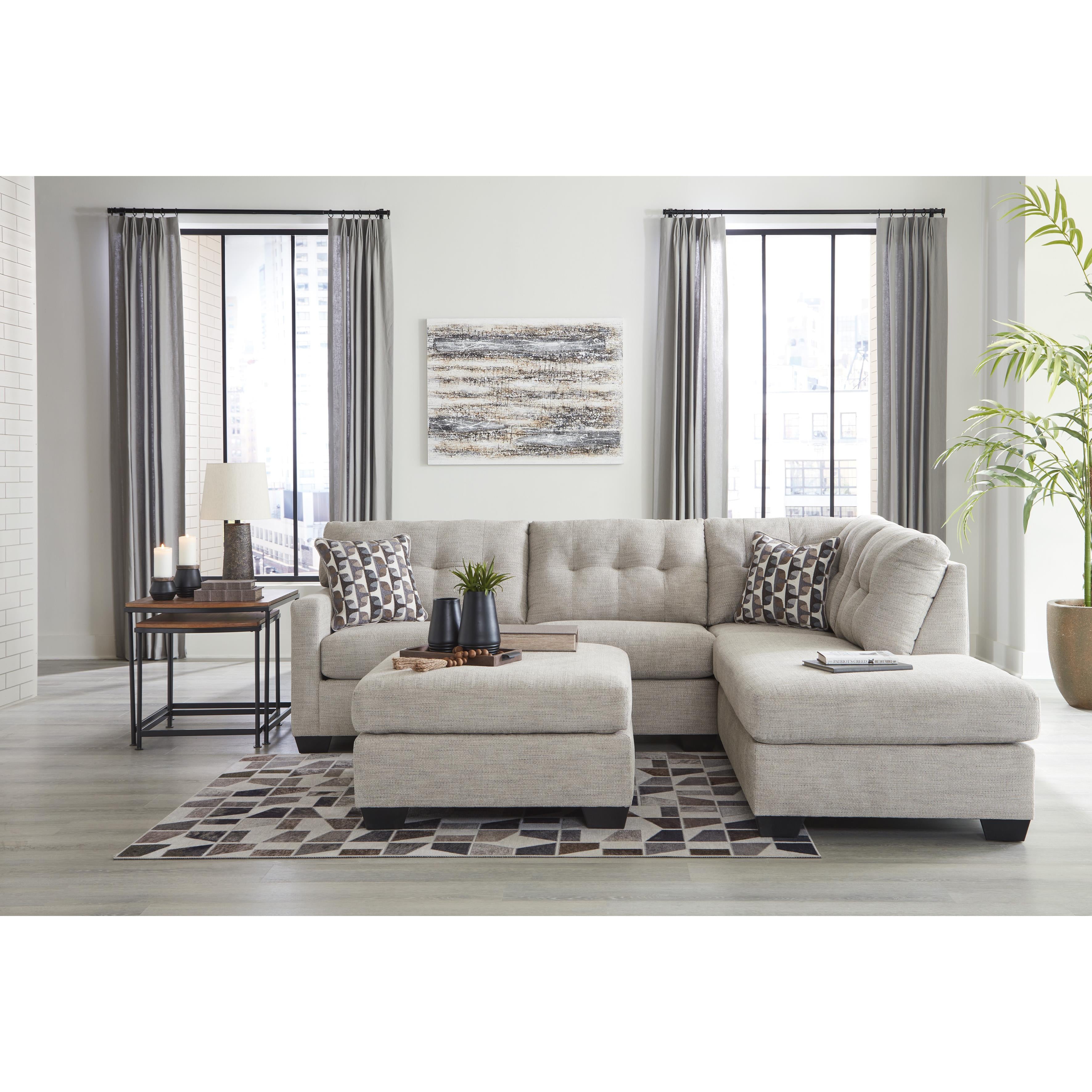  Manufacturer Color_Pebble --  Signature Design by Ashley Mahoney Fabric Ottoman IMAGE 6