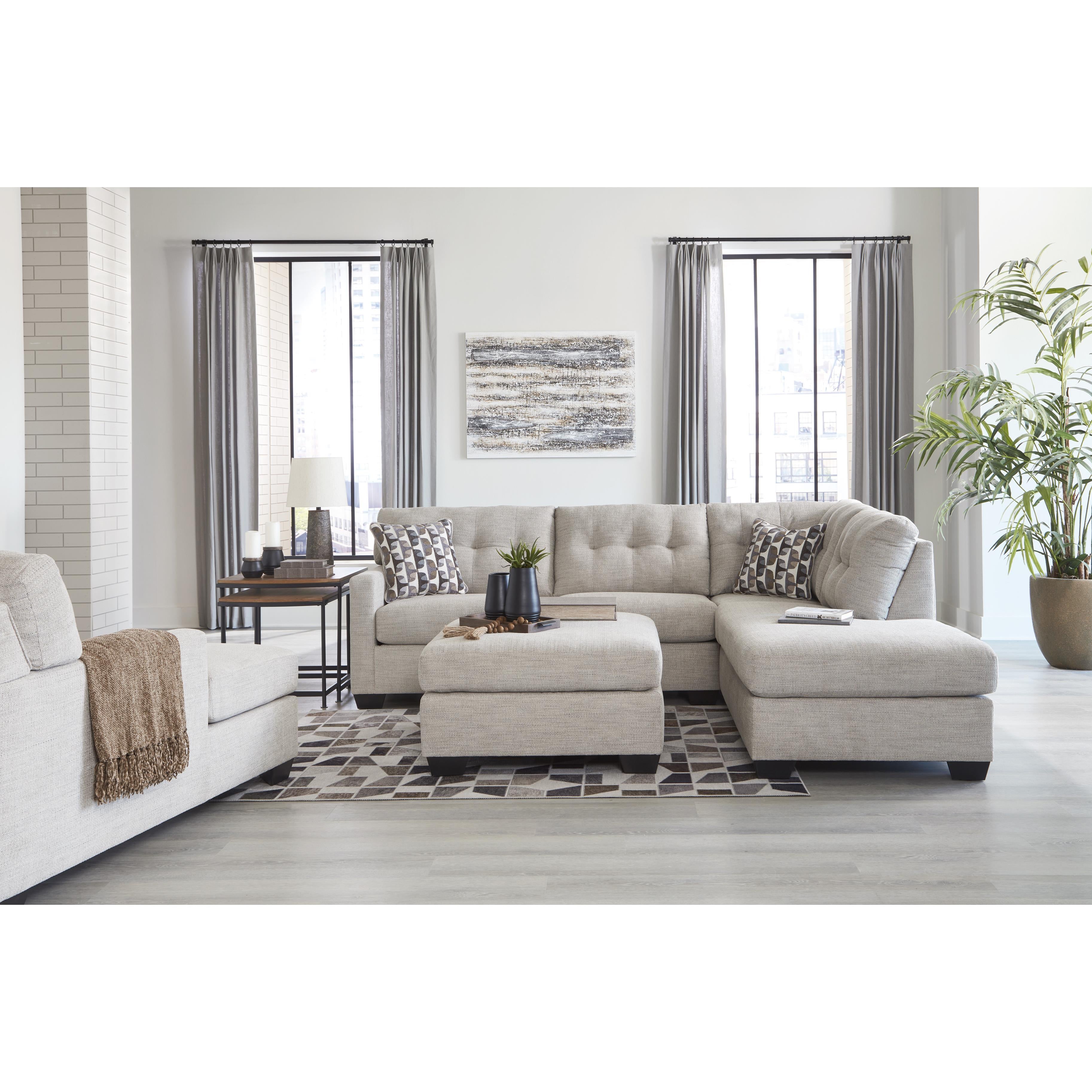  Manufacturer Color_Pebble --  Signature Design by Ashley Mahoney Fabric Ottoman IMAGE 7
