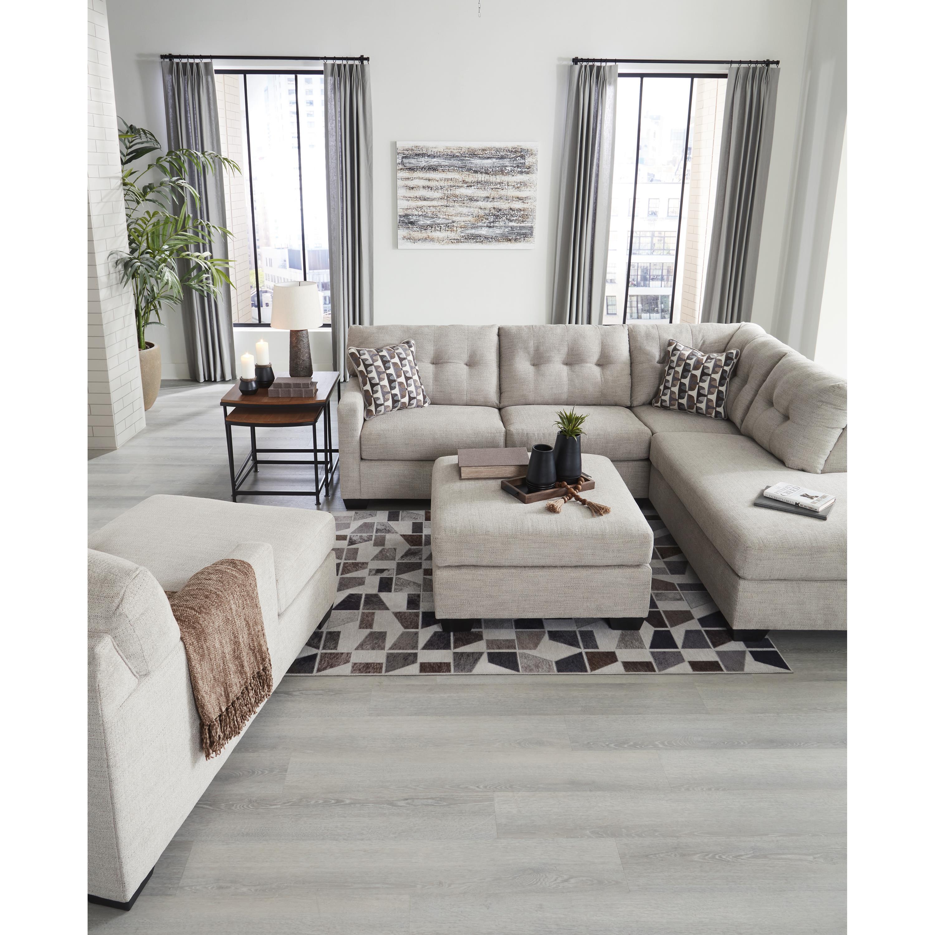  Manufacturer Color_Pebble --  Signature Design by Ashley Mahoney Fabric Ottoman IMAGE 8