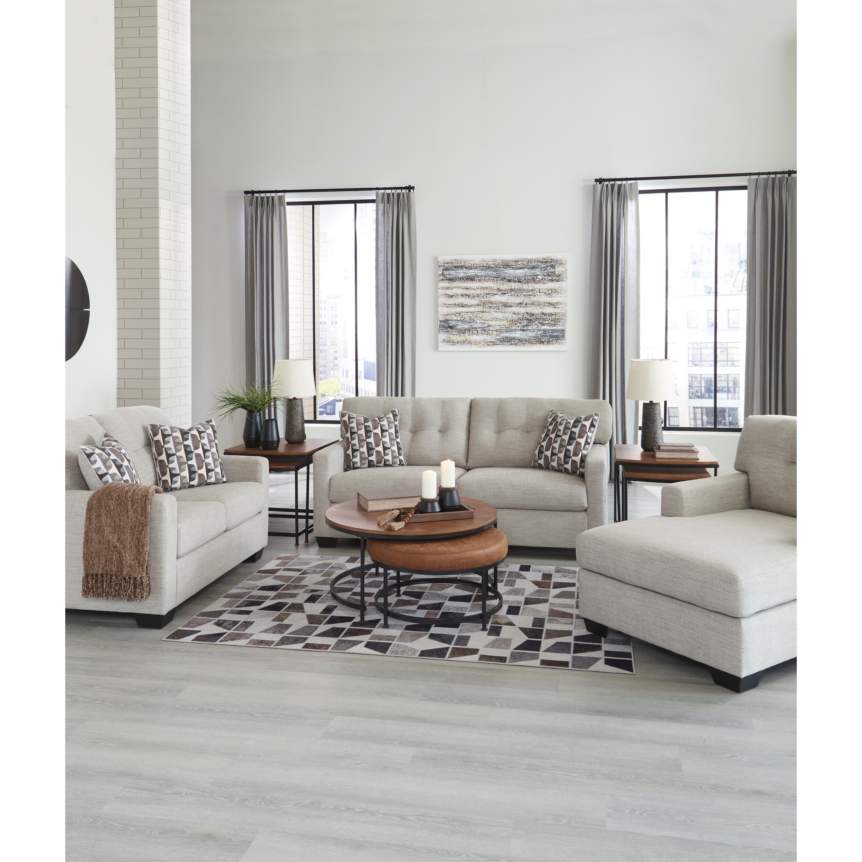  Manufacturer Color_Pebble --  Signature Design by Ashley Mahoney Stationary Fabric Sofa IMAGE 7