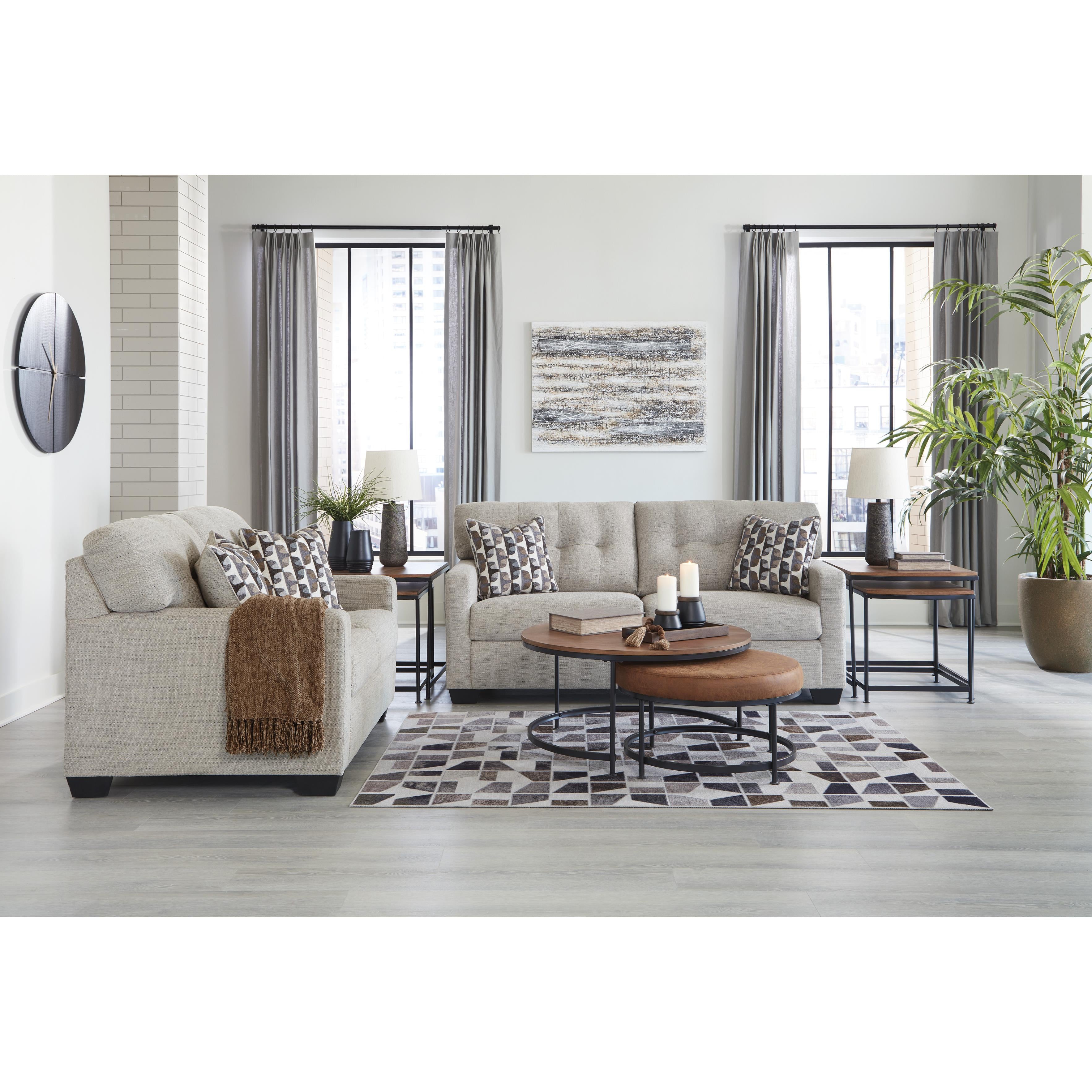  Manufacturer Color_Pebble --  Signature Design by Ashley Mahoney Stationary Fabric Sofa IMAGE 9