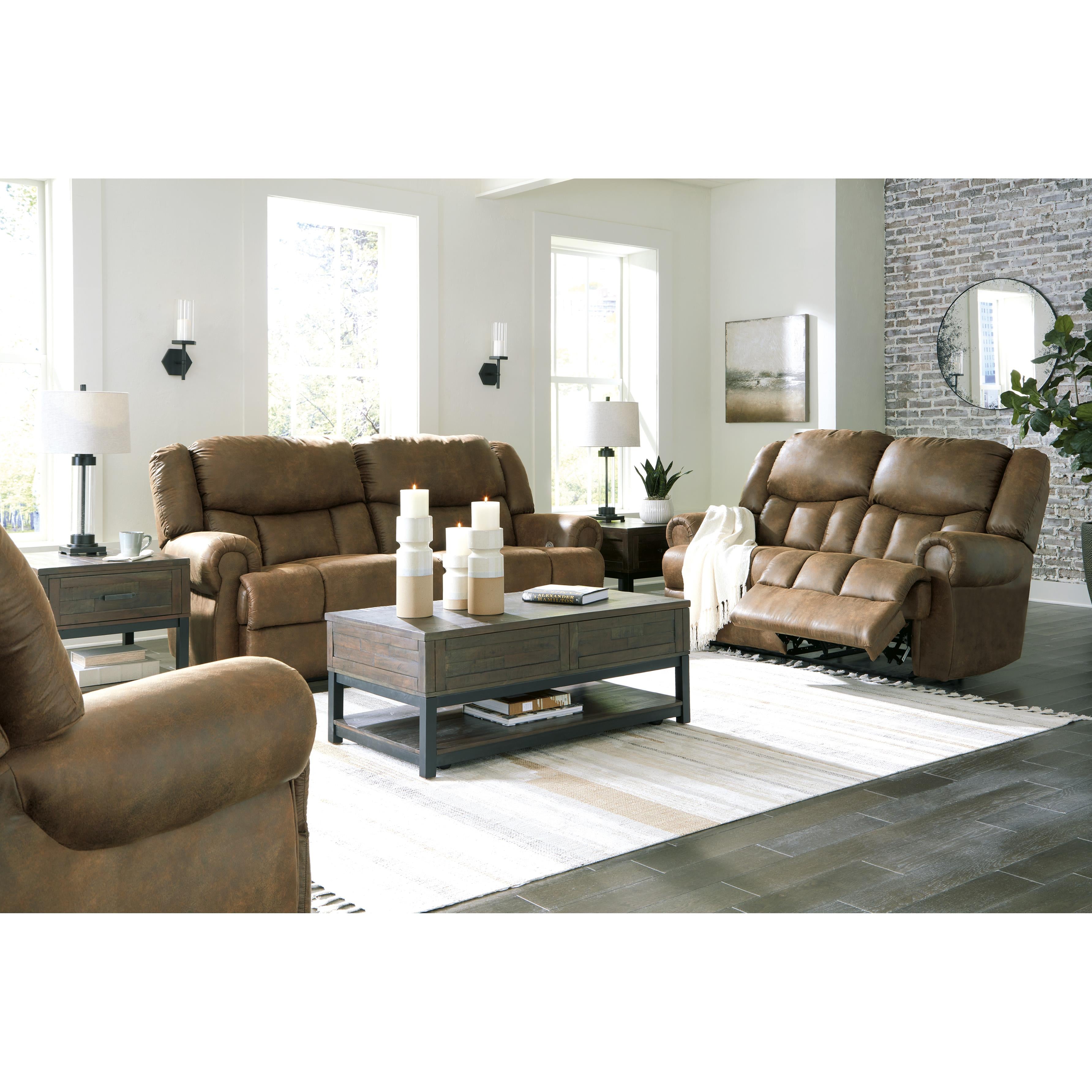  Motion Type_Power Recline --  Signature Design by Ashley Boothbay Reclining Leather Look Sofa IMAGE 9