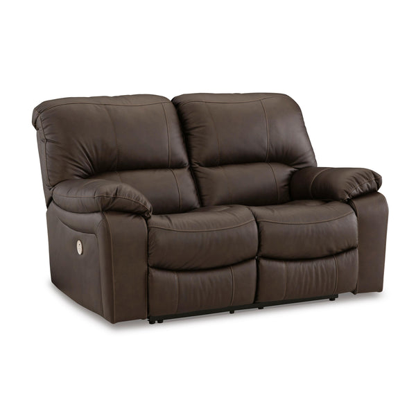 Signature Design by Ashley Leesworth Reclining Leather Match Loveseat