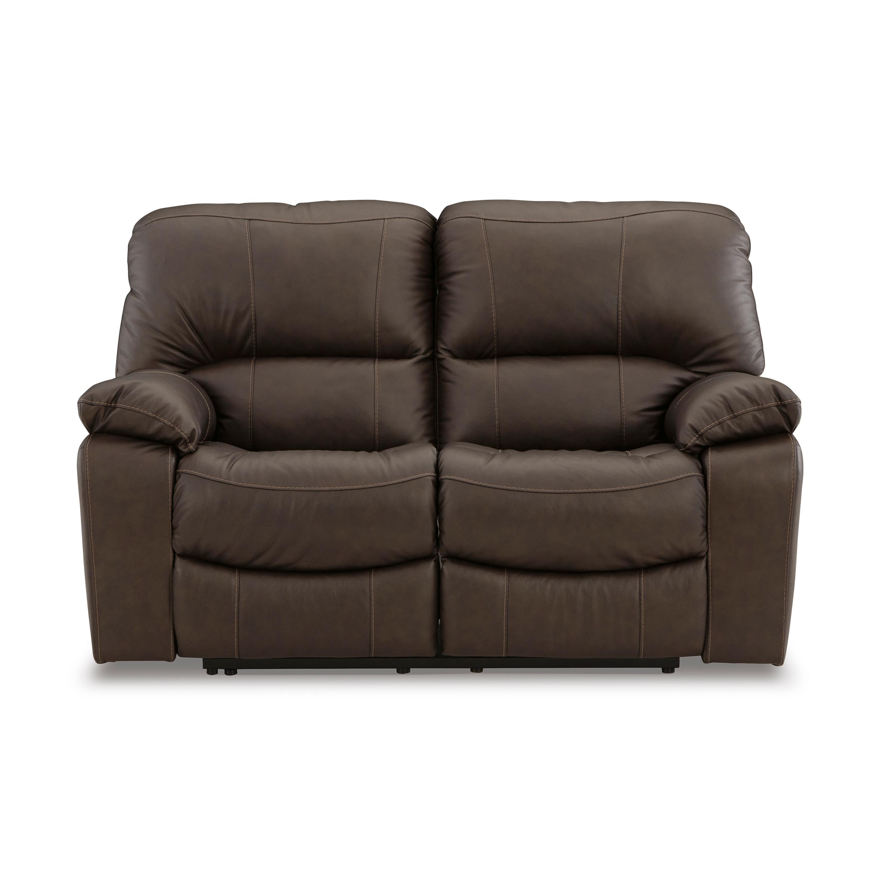  Manufacturer Color_Dark Brown --  Signature Design by Ashley Leesworth Reclining Leather Match Loveseat IMAGE 3
