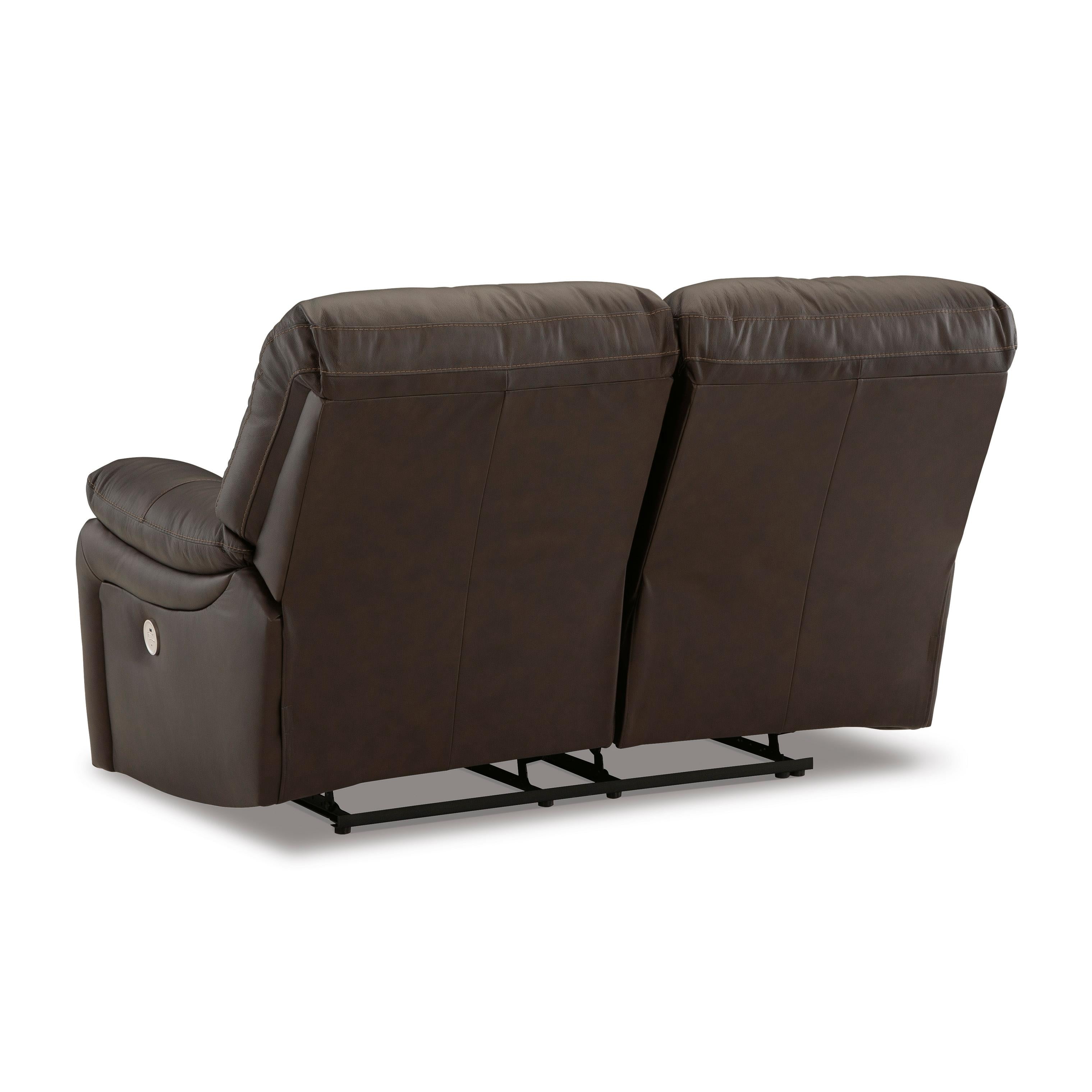  Manufacturer Color_Dark Brown --  Signature Design by Ashley Leesworth Reclining Leather Match Loveseat IMAGE 5