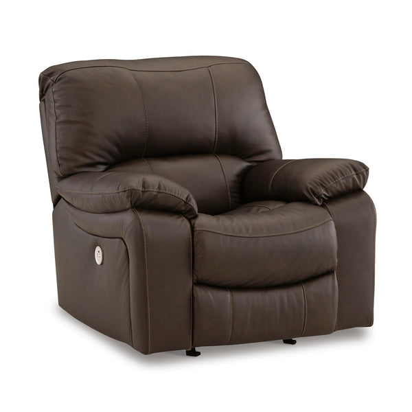 Signature Design by Ashley Leesworth Power Rocker Leather Match Recliner