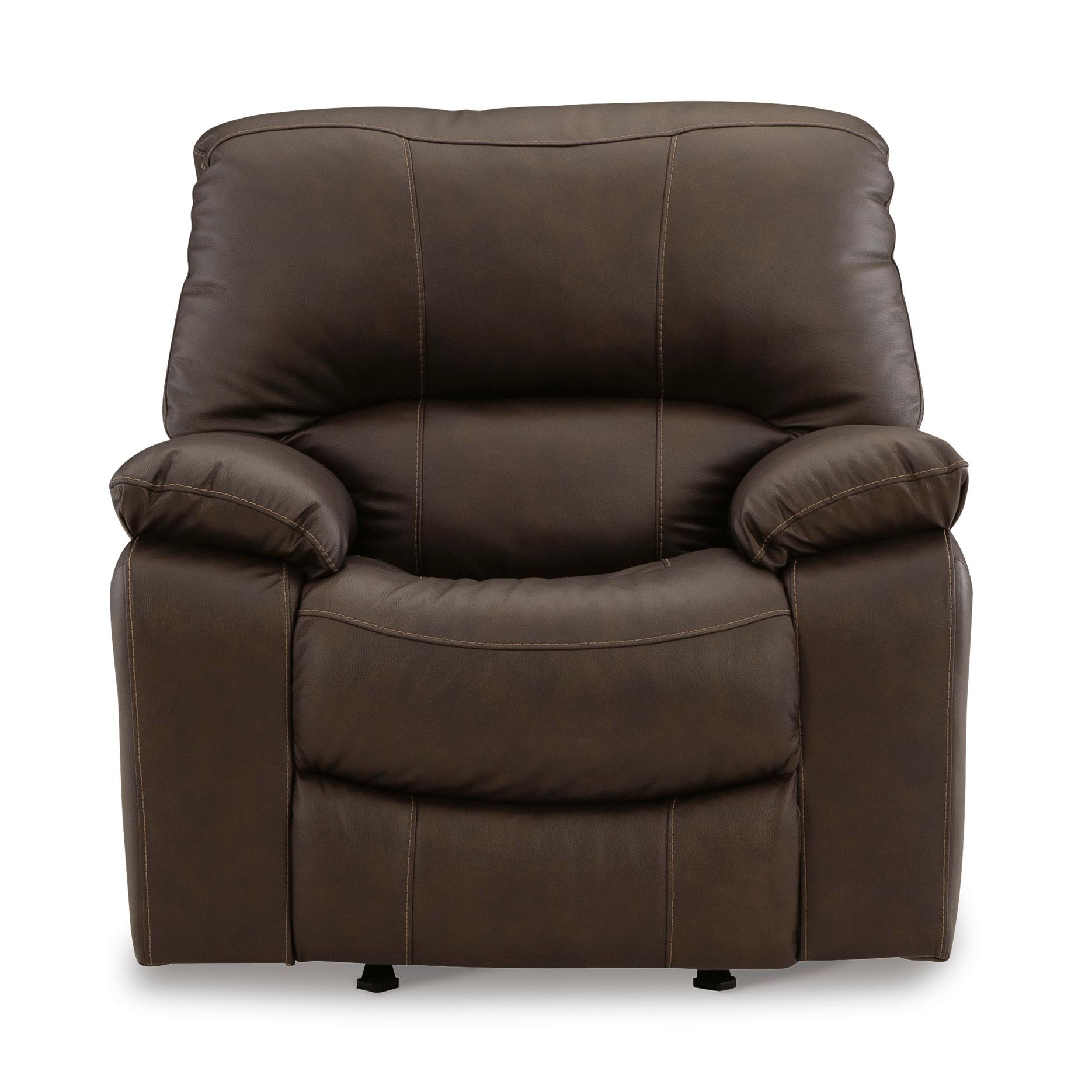  Manufacturer Color_Dark Brown --  Signature Design by Ashley Leesworth Power Rocker Leather Match Recliner IMAGE 3