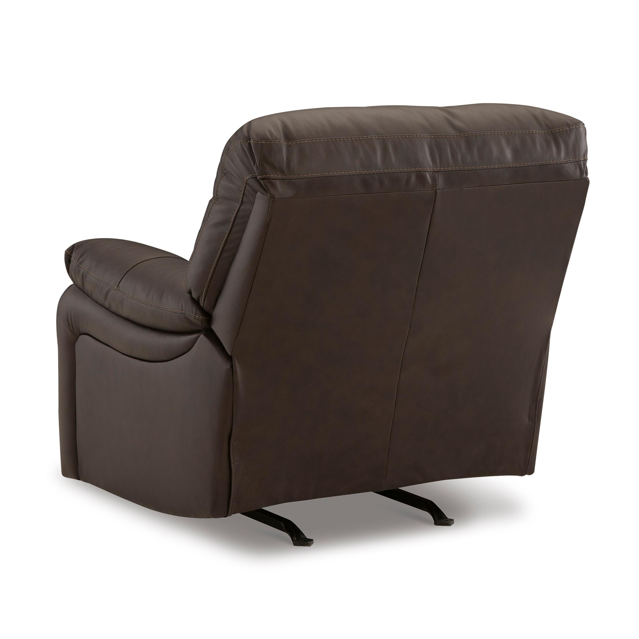  Manufacturer Color_Dark Brown --  Signature Design by Ashley Leesworth Power Rocker Leather Match Recliner IMAGE 5