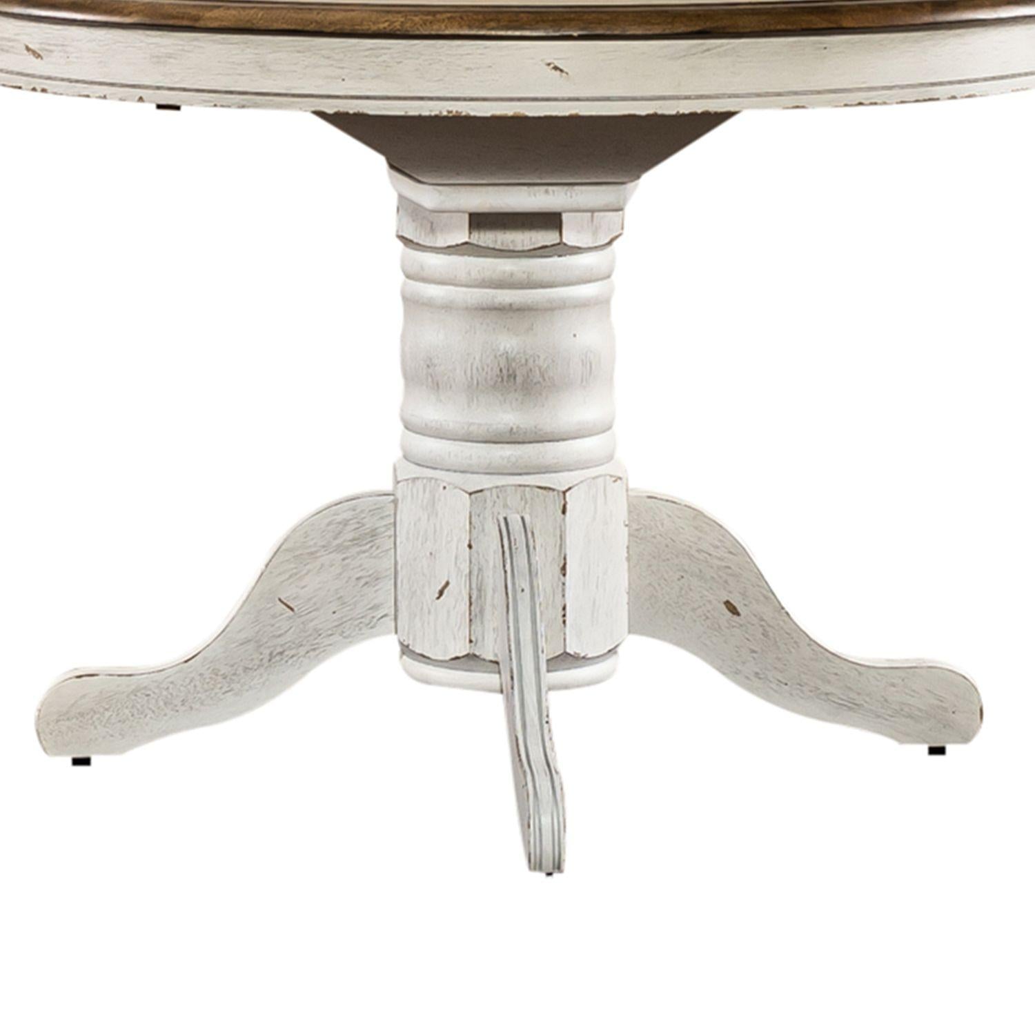  Liberty Furniture Industries Inc. Carolina Crossing 186W Oval Pedestal Table - White IMAGE 3